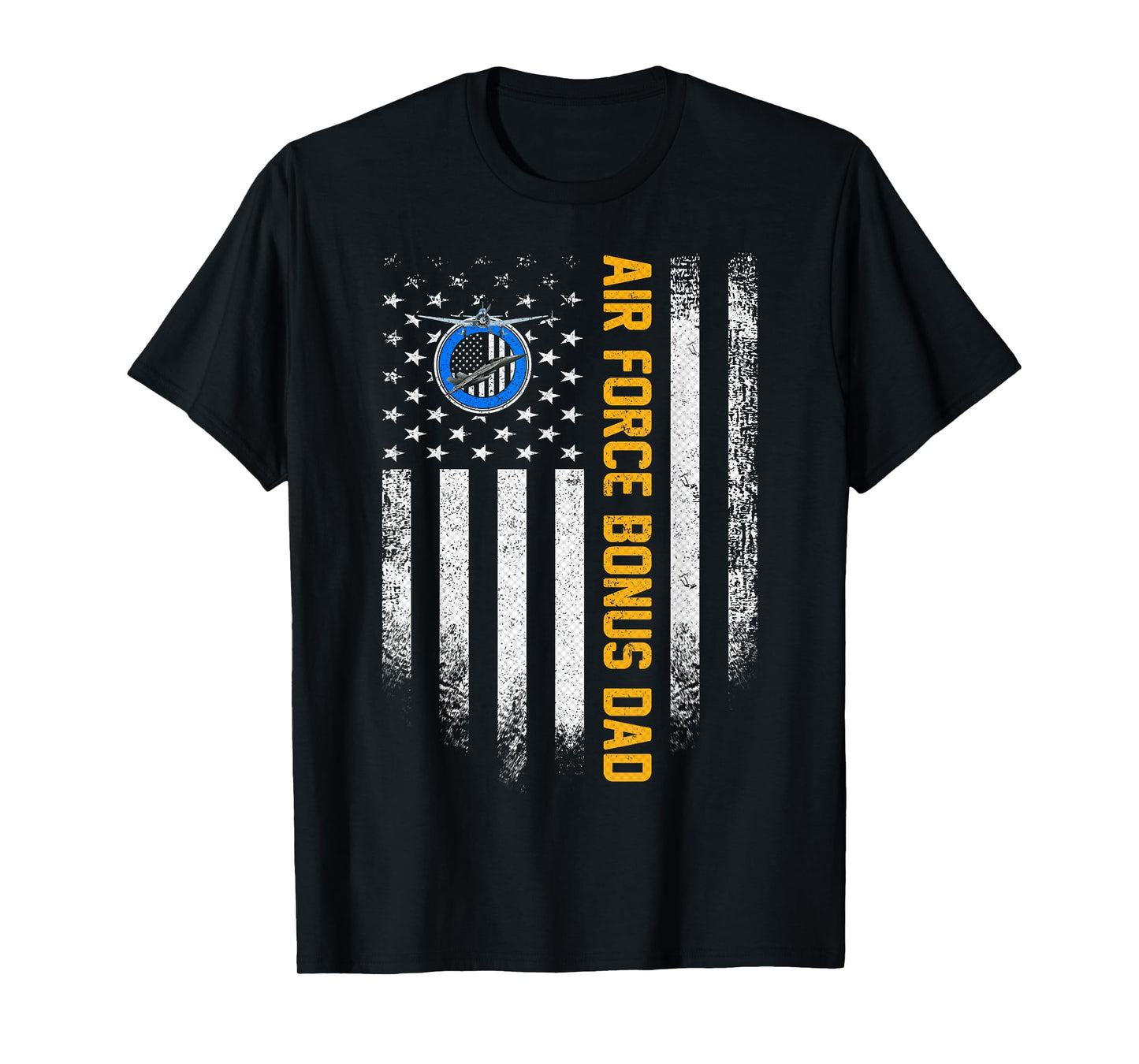 Vintage USA American Flag Proud Air Force Veteran Bonus Dad T-Shirt