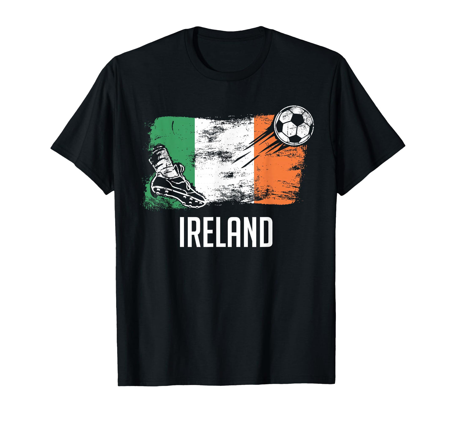 National Flags & Roots Proud Heritage Gifts Ireland Flag Jersey Ireland Soccer Fan T-Shirt Unisex-Adults & Kids Black Short Sleeve Small