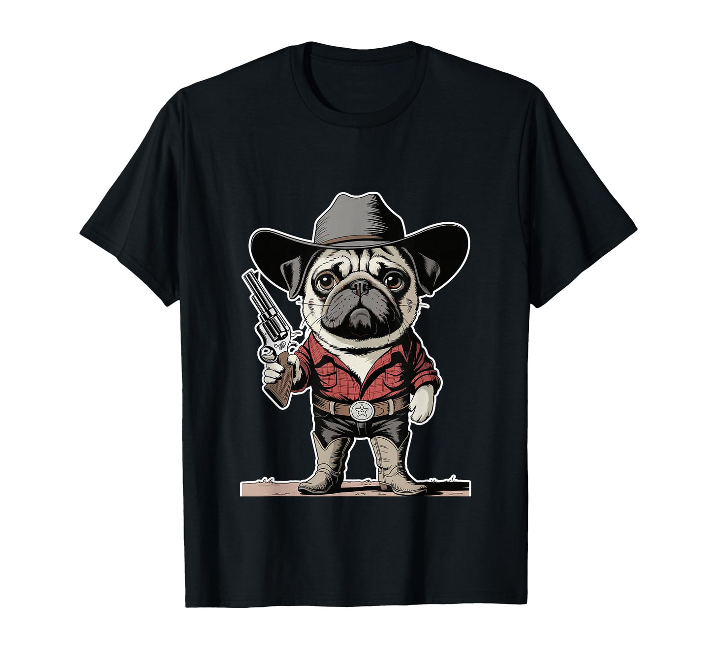 Cowboy Pug Dog Funny Western Dog Lover T-Shirt