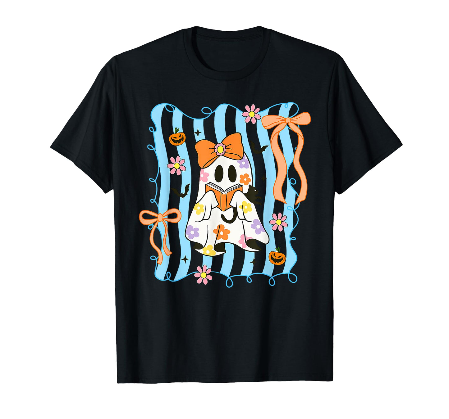 Coquette Halloween Ghost, Cute Ghost Halloween Spooky Season T-Shirt