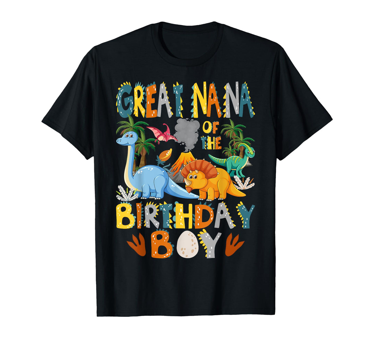 Great Nana Of The Birthday Boy T-Rex Dinosaur Bday Party T-Shirt