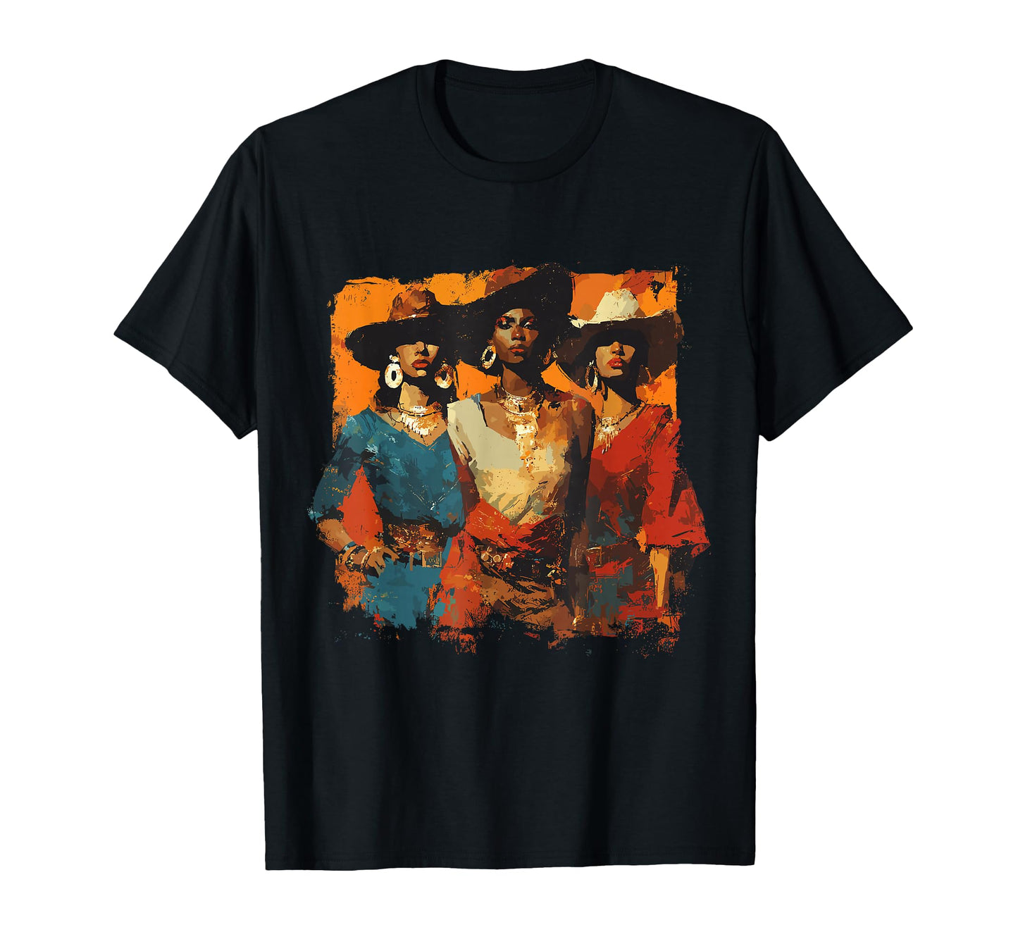 Vintage Black African American Cowgirl Western Country Rodeo T-Shirt