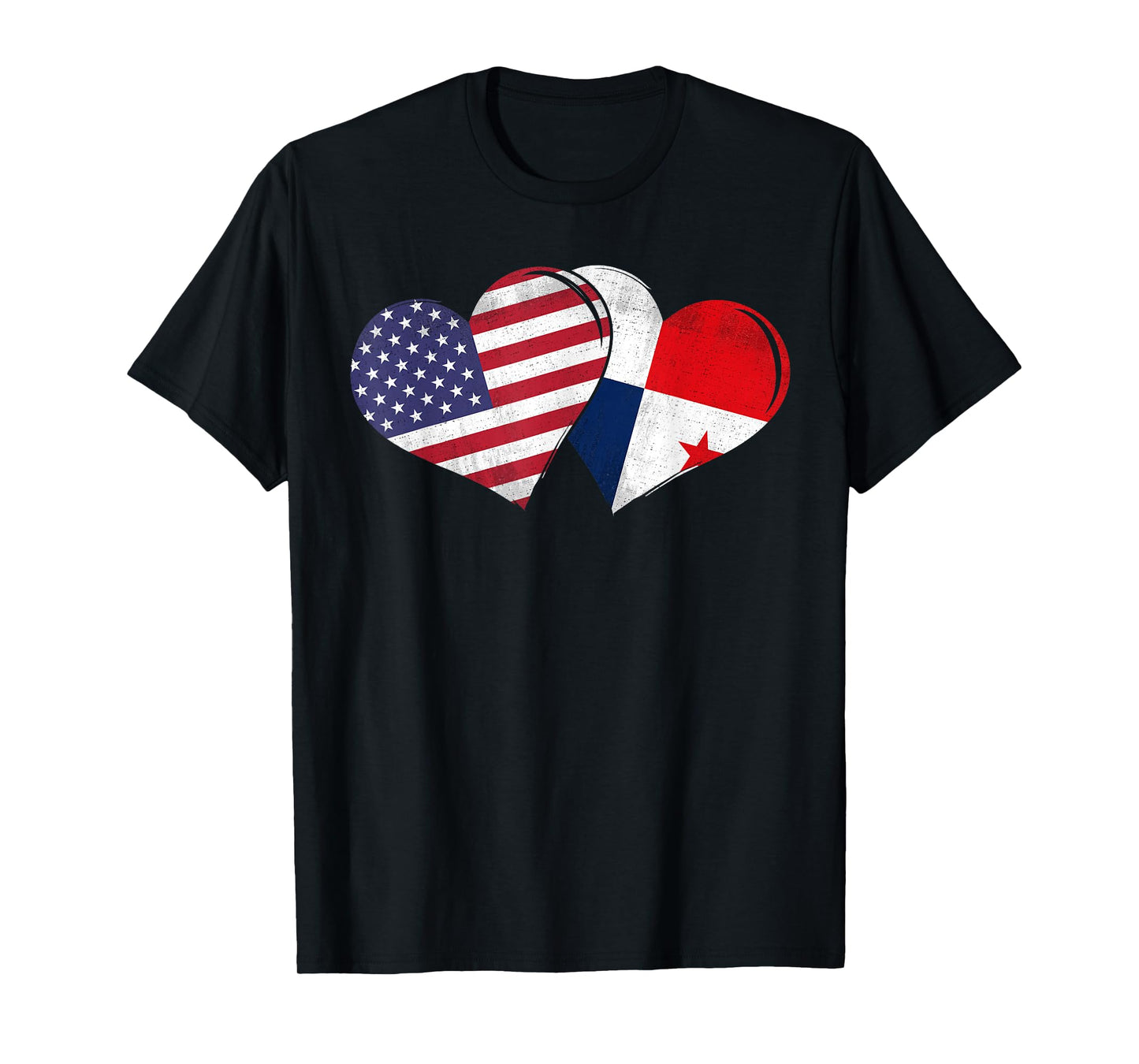 Vintage Panama - American Flag Heart For Panamanian T-Shirt