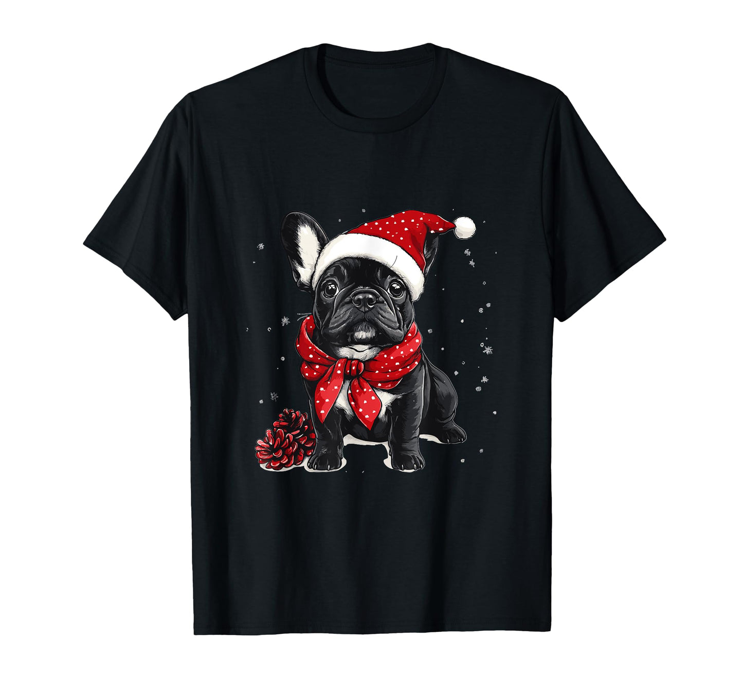 Cute French Bulldog Frenchie Dog Christmas Merry X-mas T-Shirt