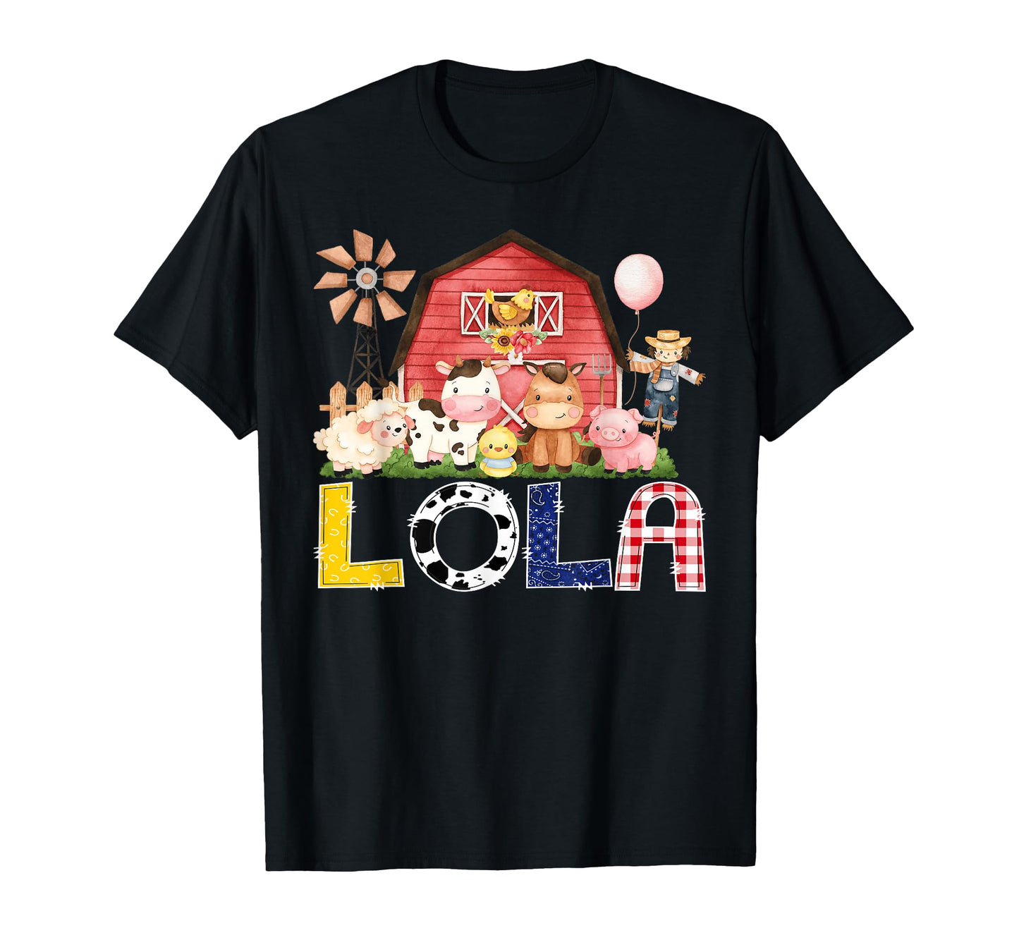 Lola Of The Birthday Boy/Girl/Kids Red Farm Cow T-Shirt