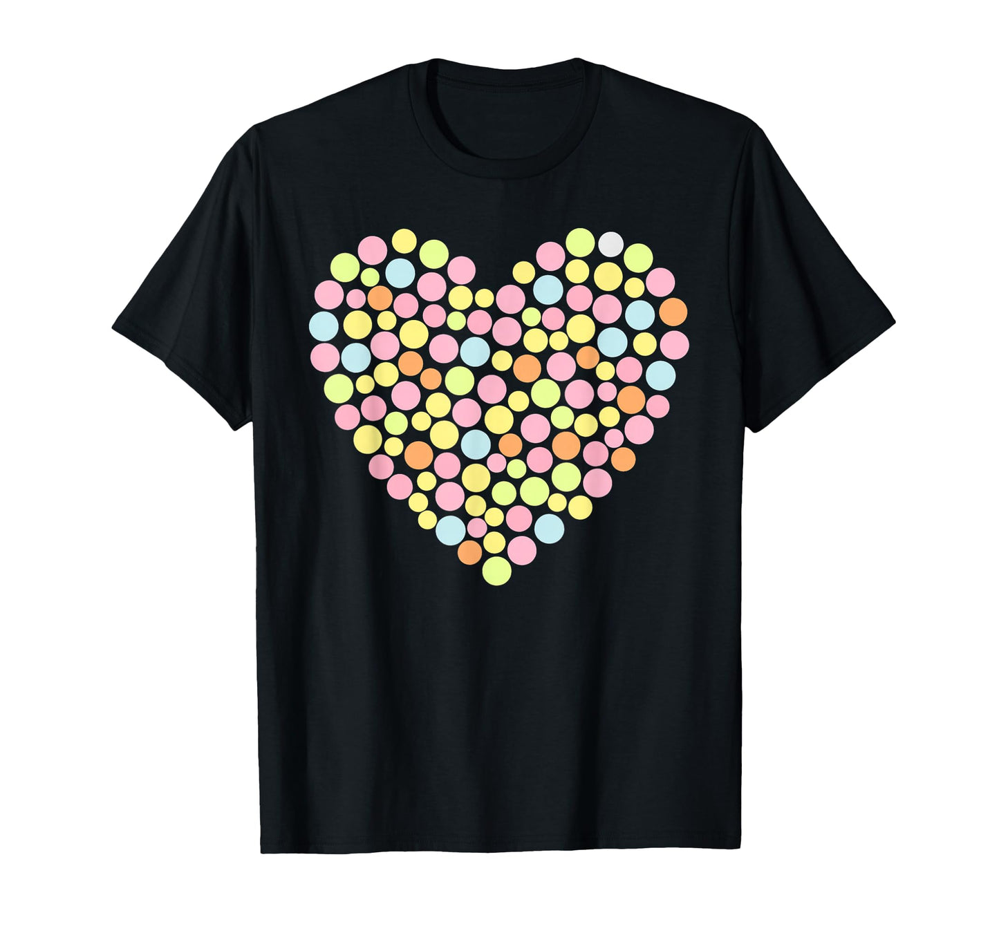 Colorful Heart Novelty Polka Dot Tops T-Shirt