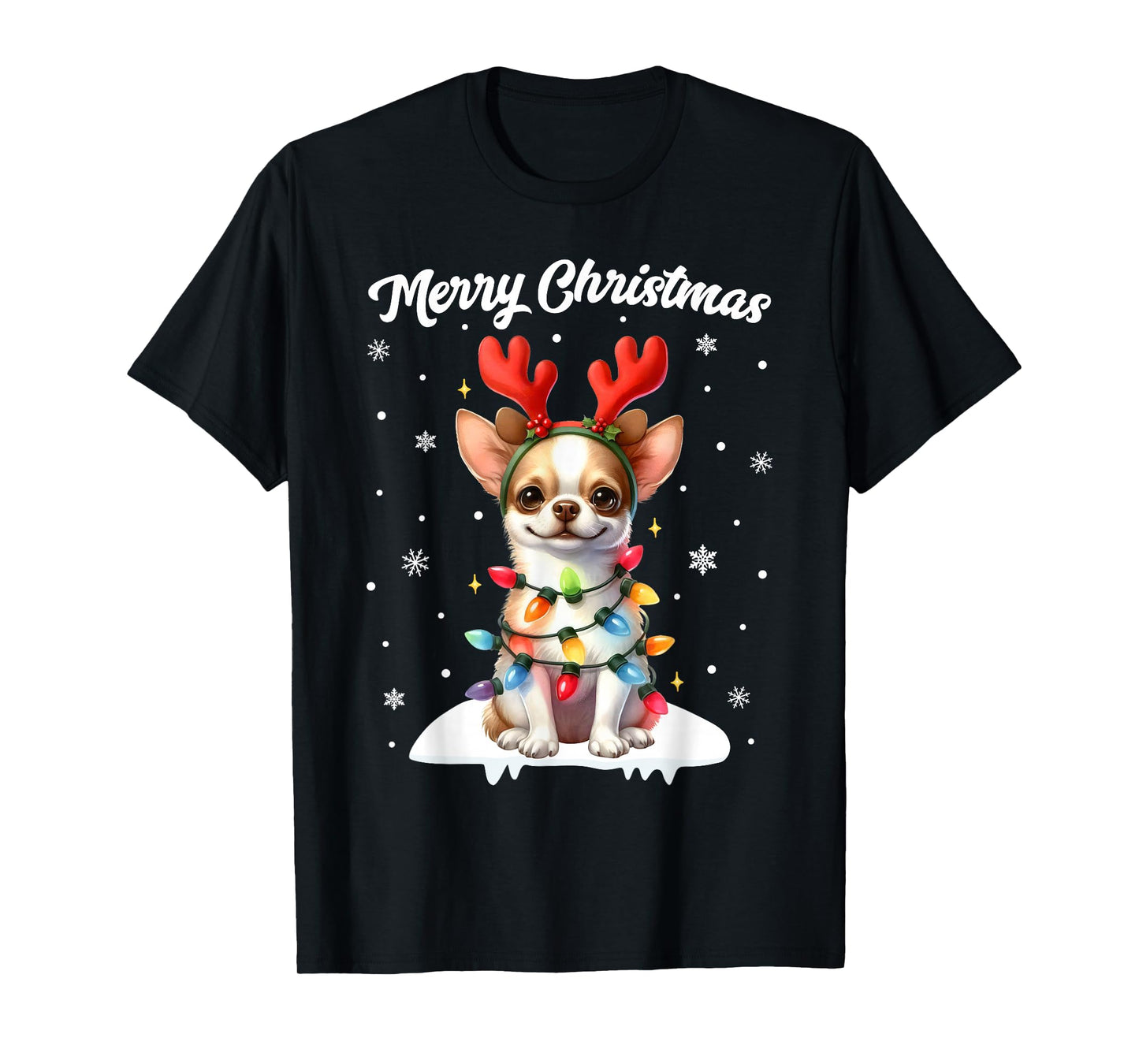 Christmas Pajamas Men Women Kids Christmas Chihuahua Dog T-Shirt