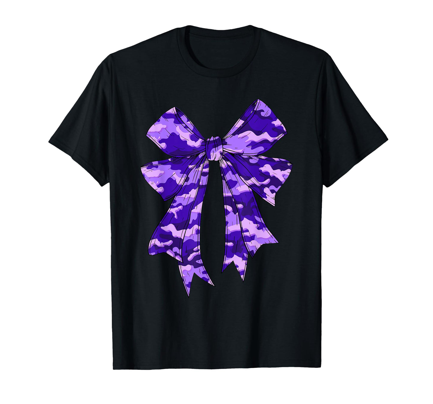 Purple Camouflage Camo Coquette Bow Hunting Kids Women Girls T-Shirt