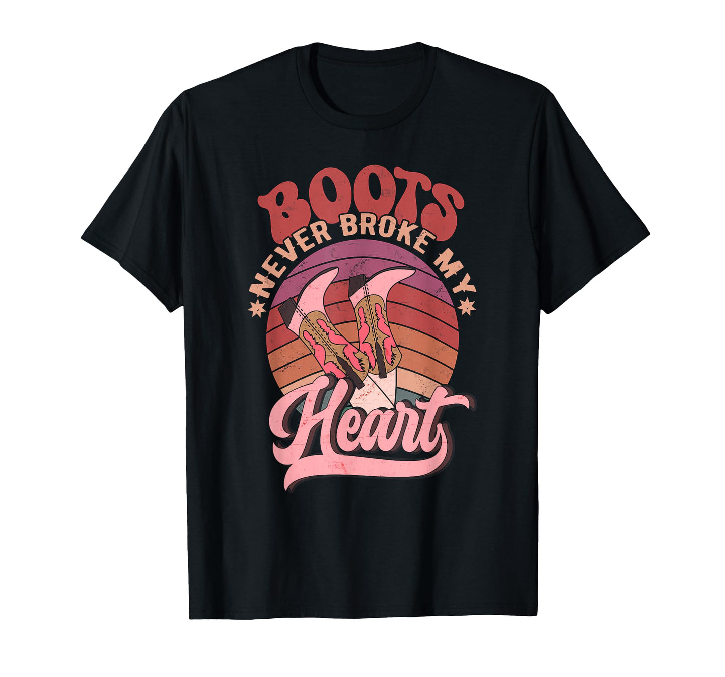 Howdy Valentines Boots Never Broke My Heart Western Cowgirl T-Shirt