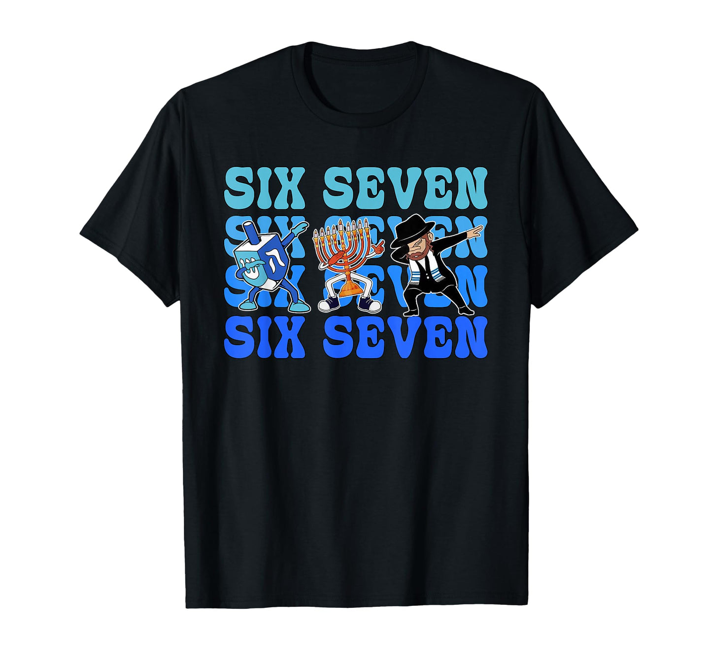 67 Hanukkah Meme Six Seven Dabbing Menorah Dreidel Jewish T-Shirt