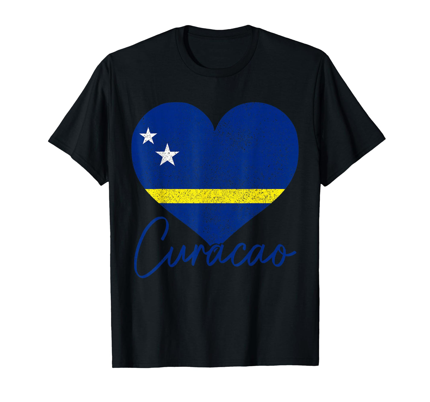 Curacao Flag Heart Caribbean Souvenir T-Shirt