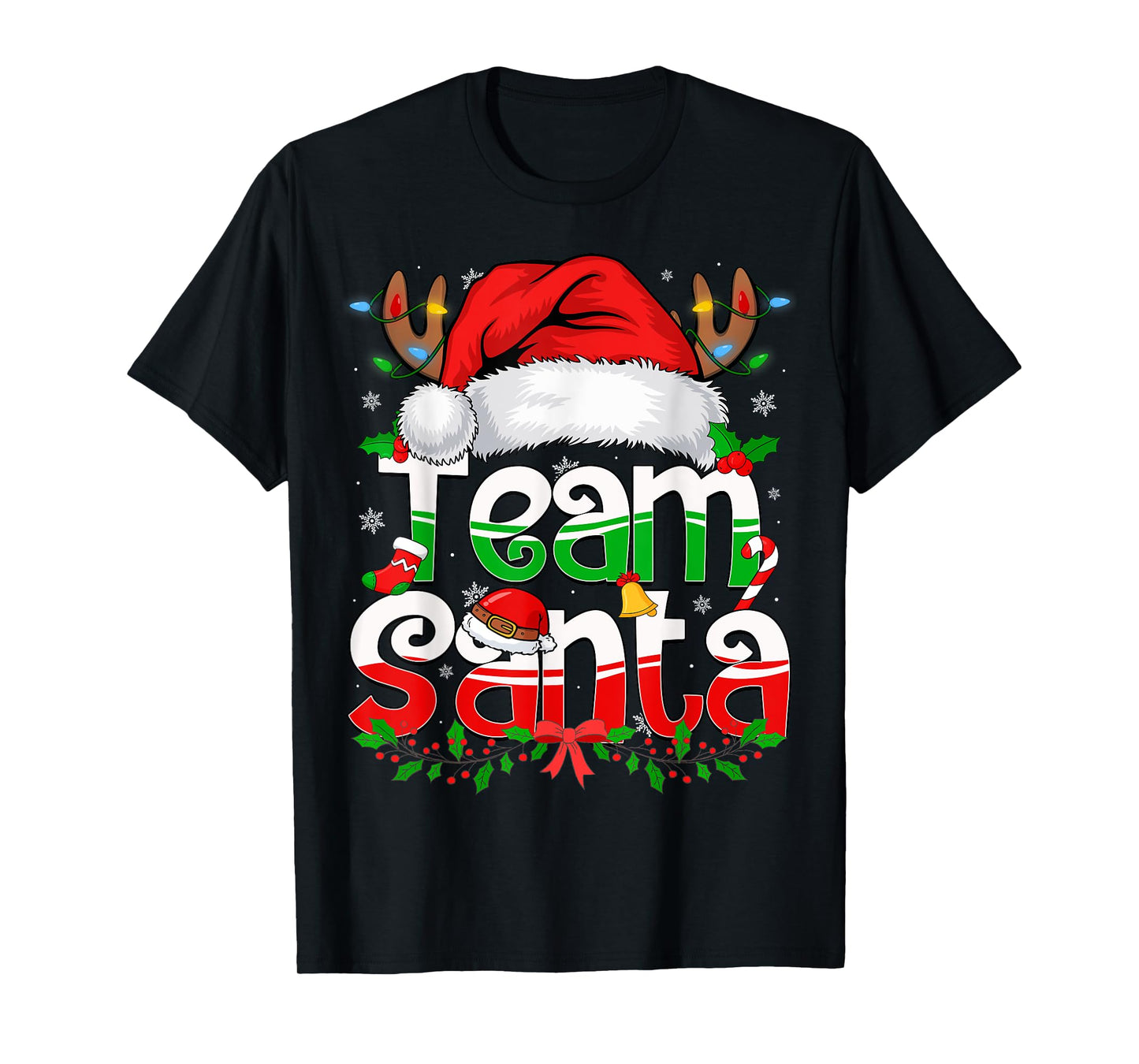 Funny Team Santa Claus Christmas Family Matching Pajama T-Shirt