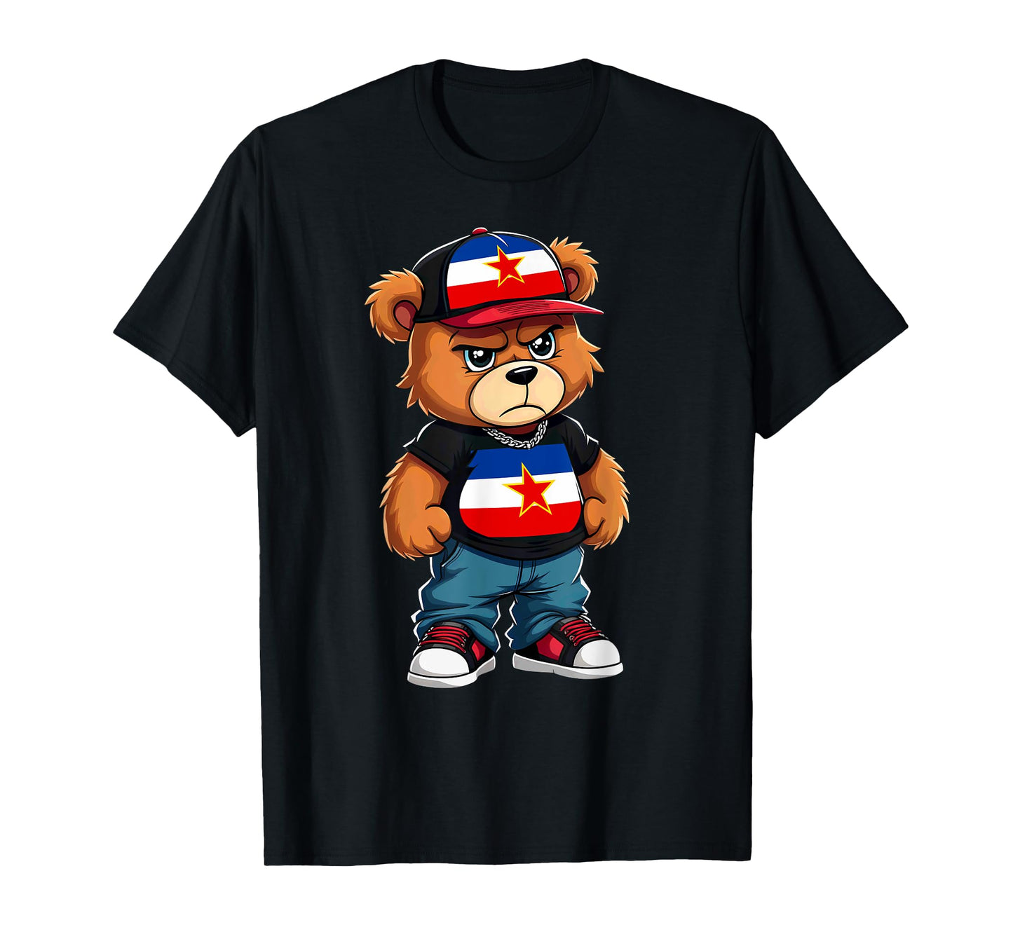 Yugoslav Flag Teddy Bear Yugoslavia Hip Hop T-Shirt