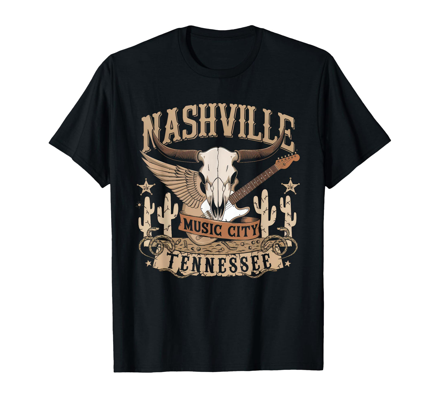 Nashville Music City Tshirt Women Men Tennessee Rock Country T-Shirt