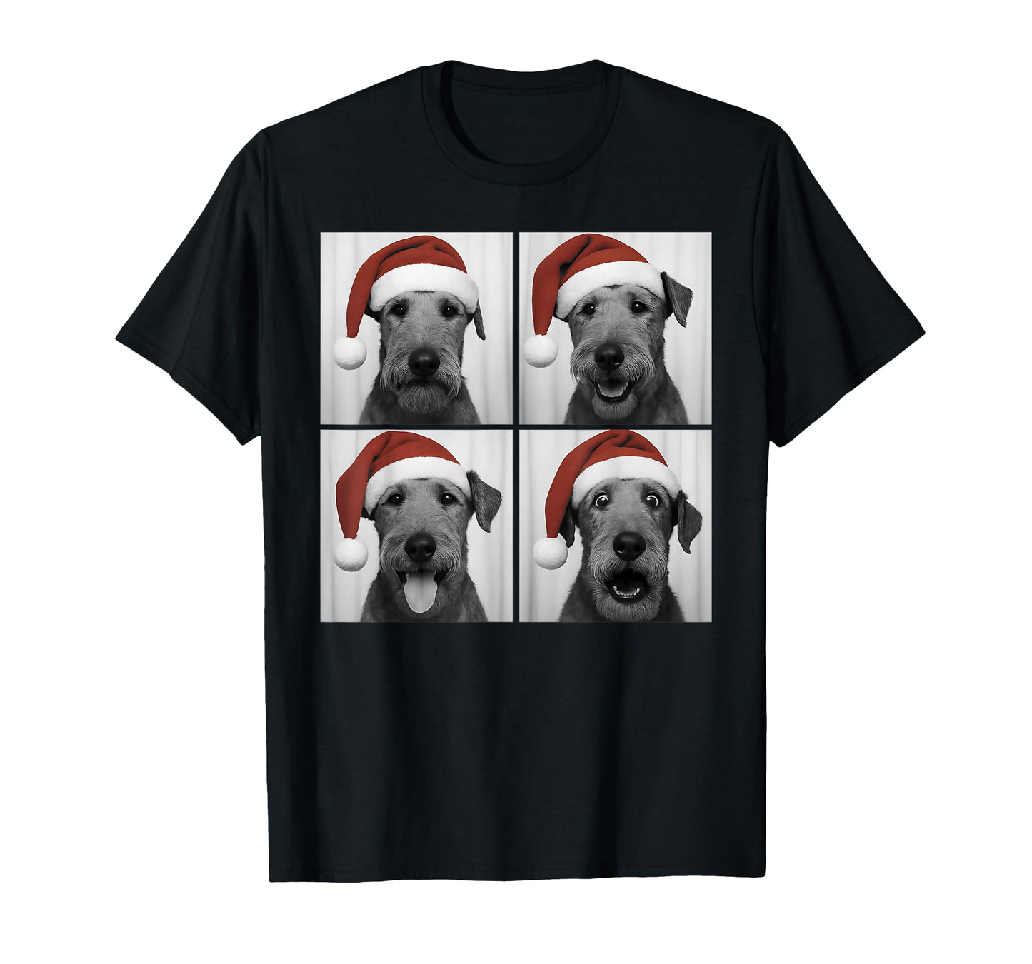 Funny Christmas Airedale Terrier Santa Dog Lover Photo Booth T-Shirt