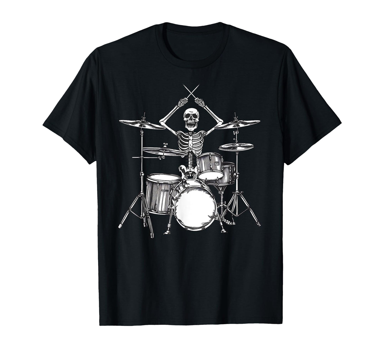 Skeleton Percussionist Drummer Halloween Rock & Roll Music T-Shirt