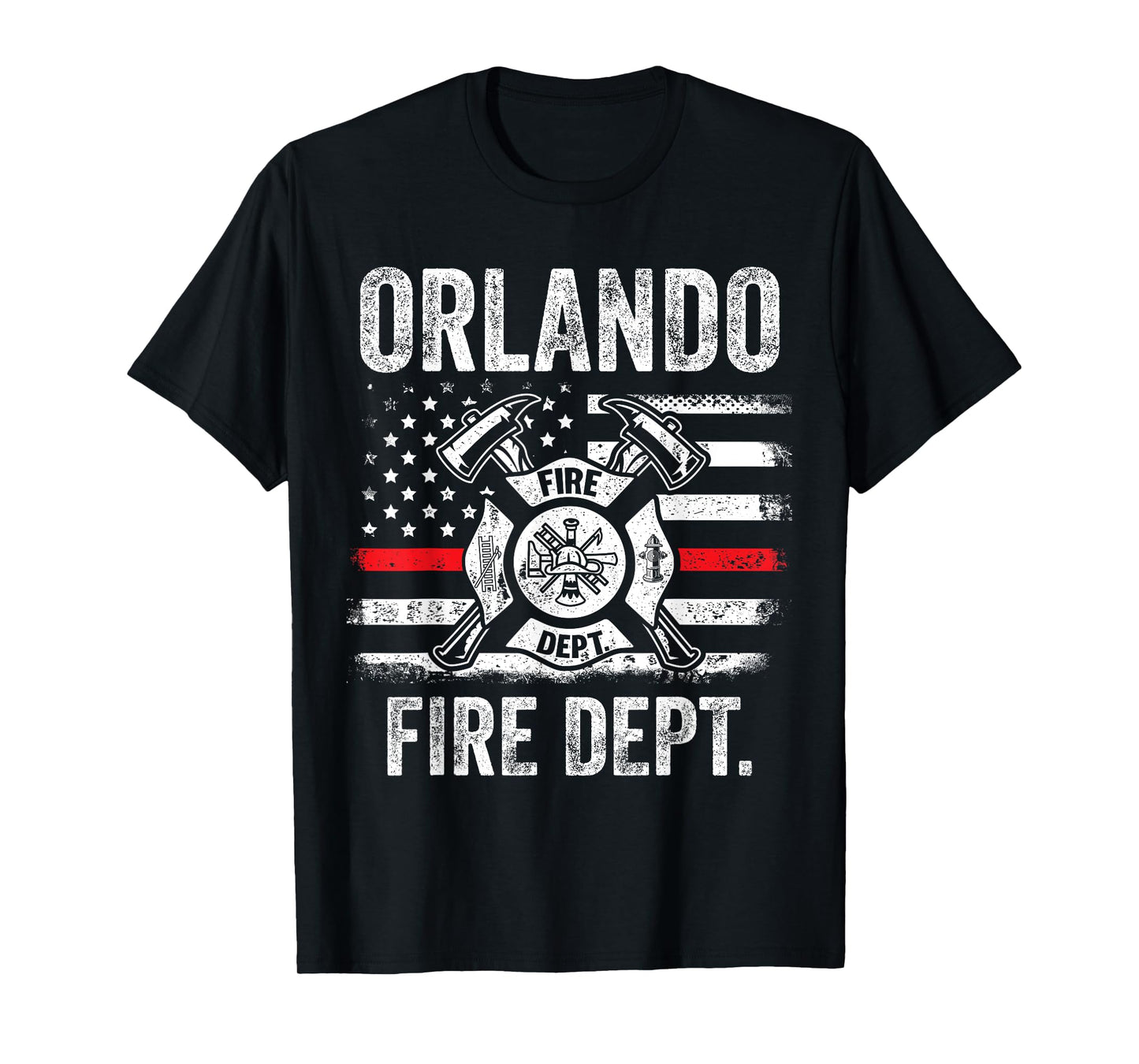 Orlando Florida Fire Department Thin Red Line Fireman T-Shirt