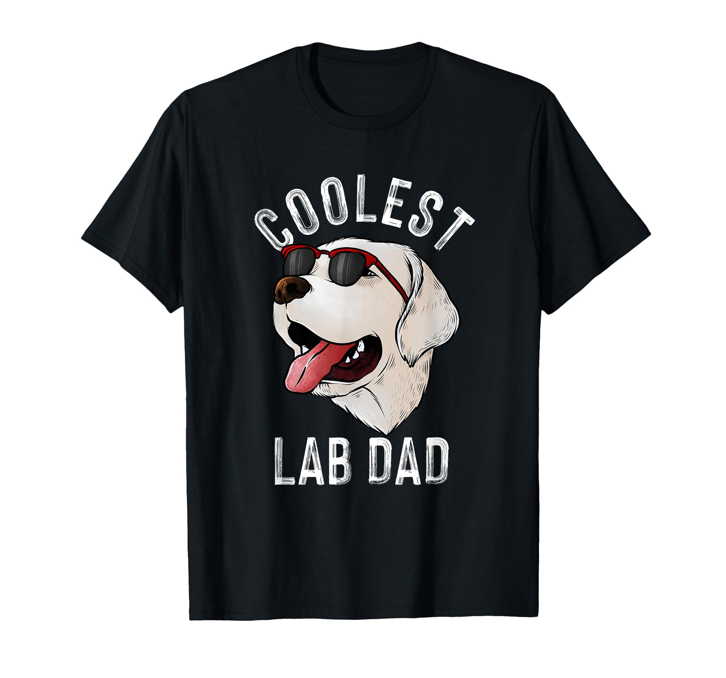 Funny Coolest Lab Dad Gift For White Labrador Dog Lover Men T-Shirt
