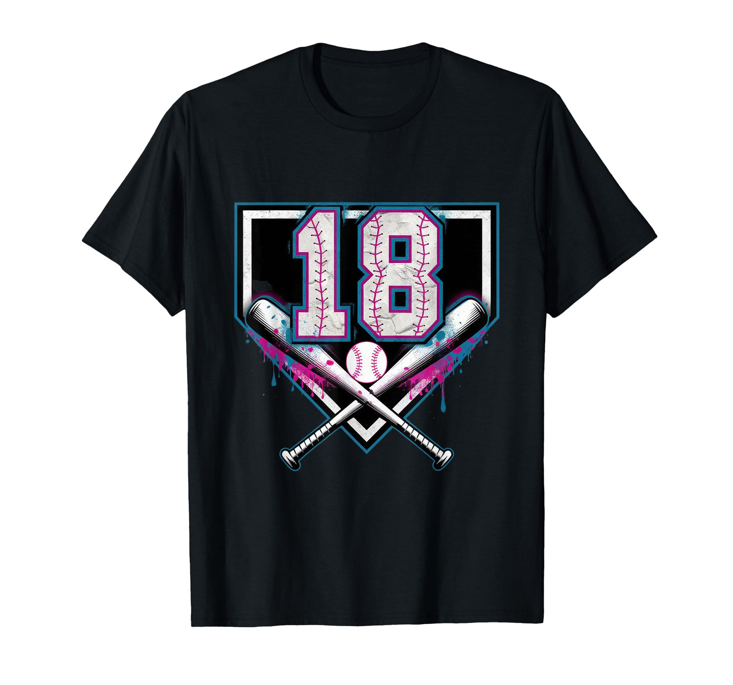 18th Birthday Baseball Home Ice Cream Sprinkle T-Shirt