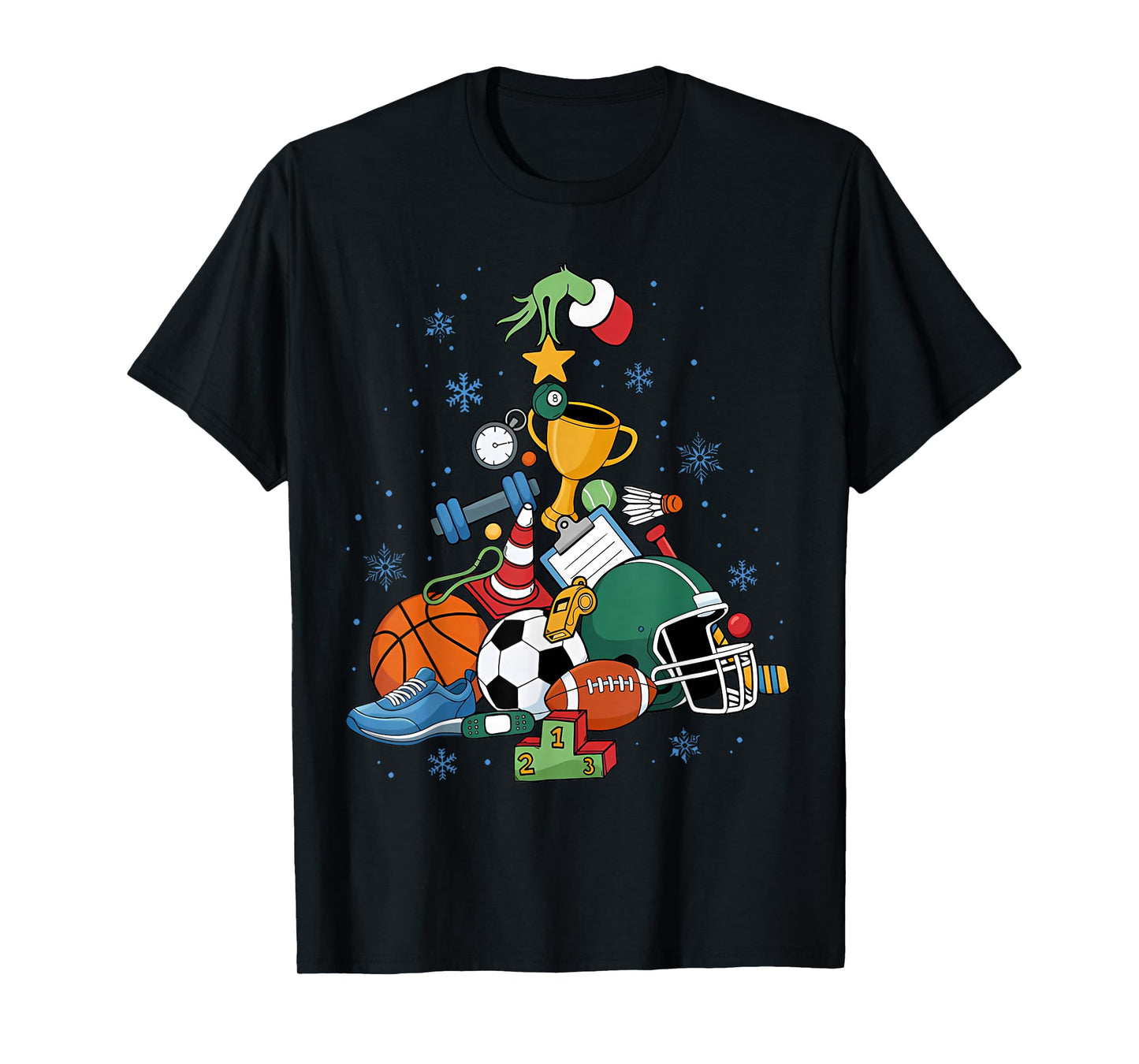 PE Teacher Christmas Tree Physical Education Instructor Xmas T-Shirt