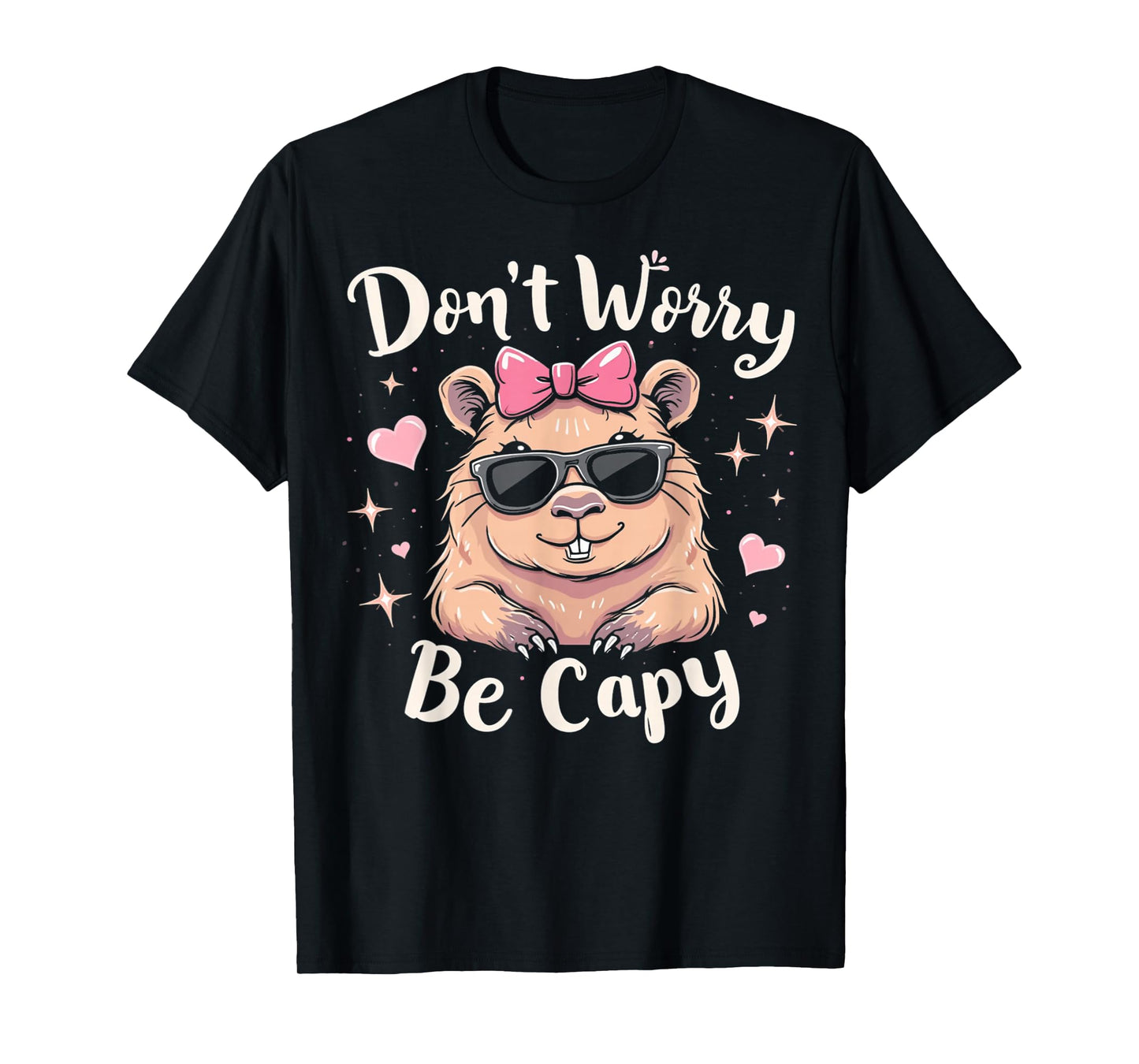 Funny Don't Worry Be Capy Kids Youth Womens Girl Capybara T-Shirt