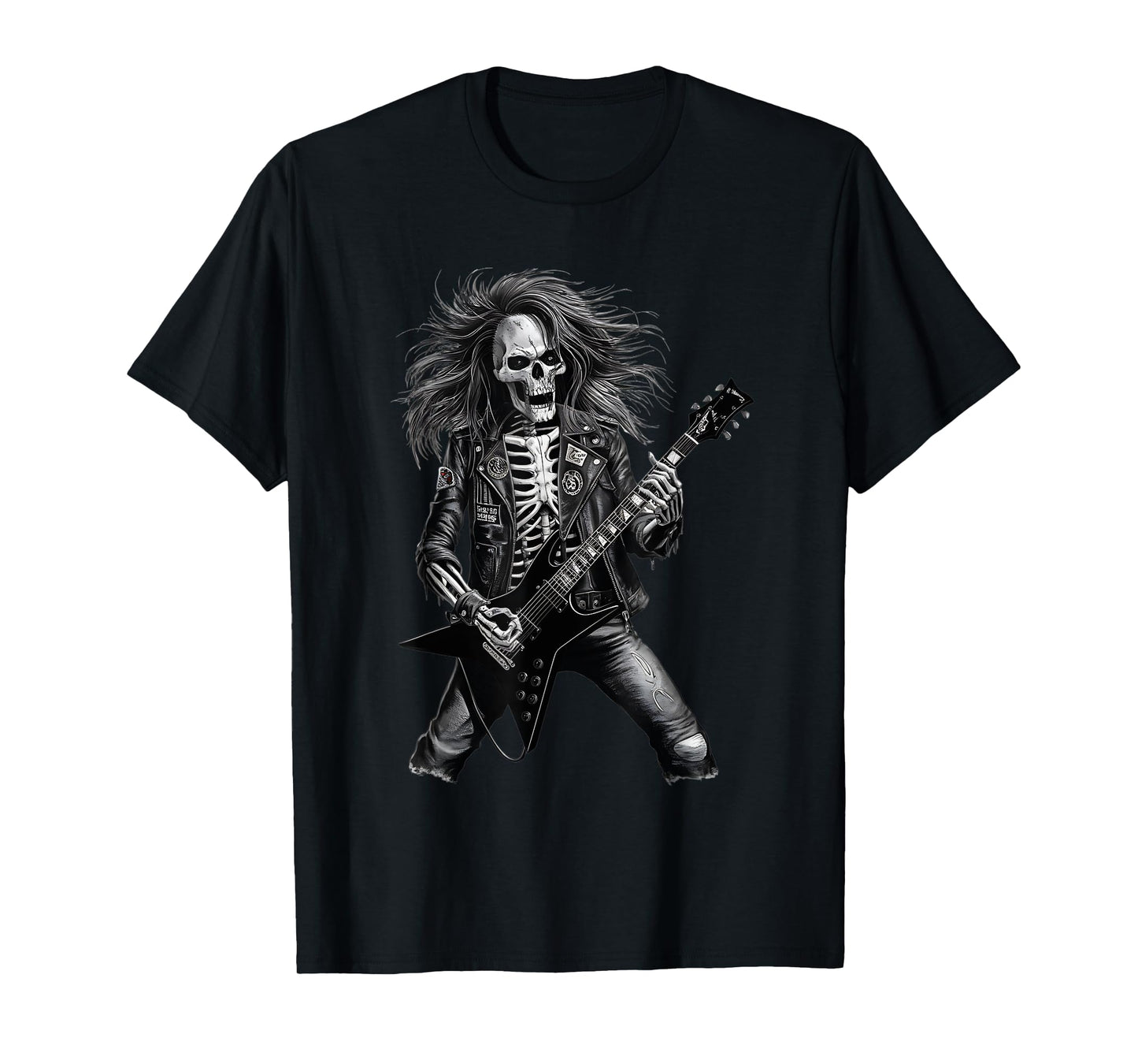 Skeleton Rocker With Guitar Men Skeleton Playing Guitar T-Shirt