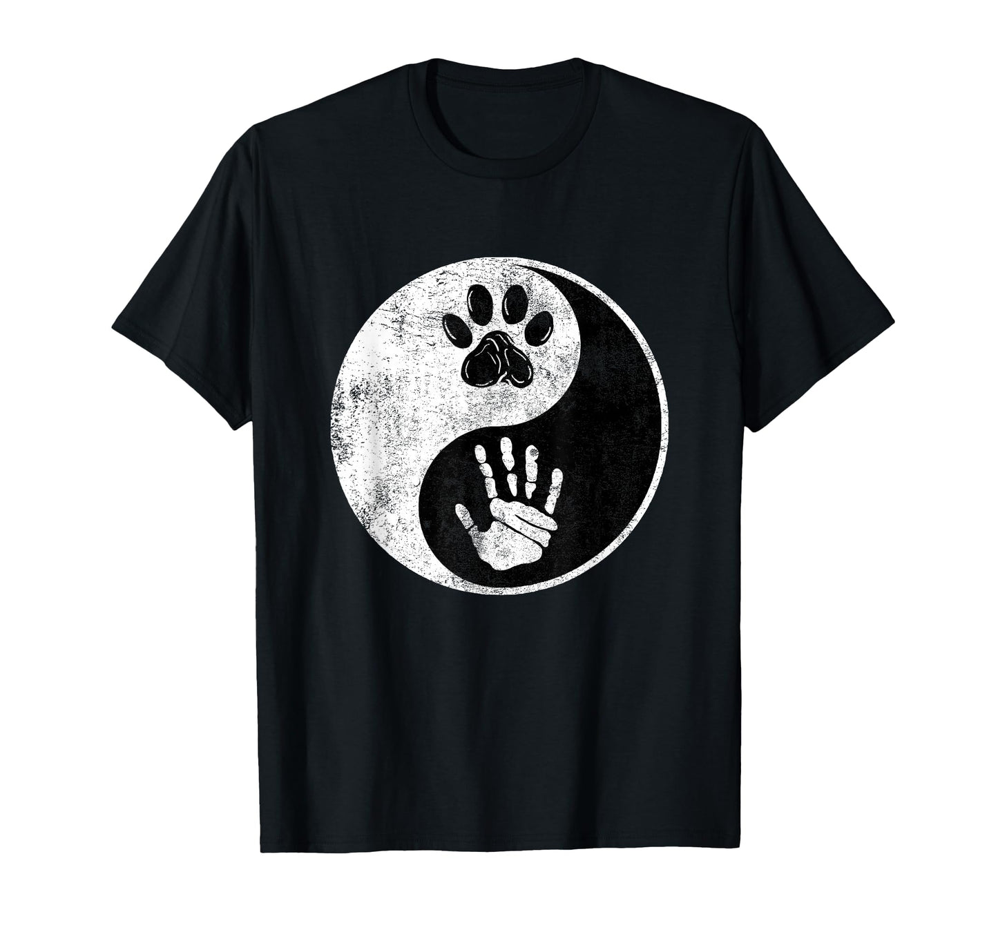 Paw Hand Yin Yang Cute Pet and Owner Harmony Balance Gift T-Shirt