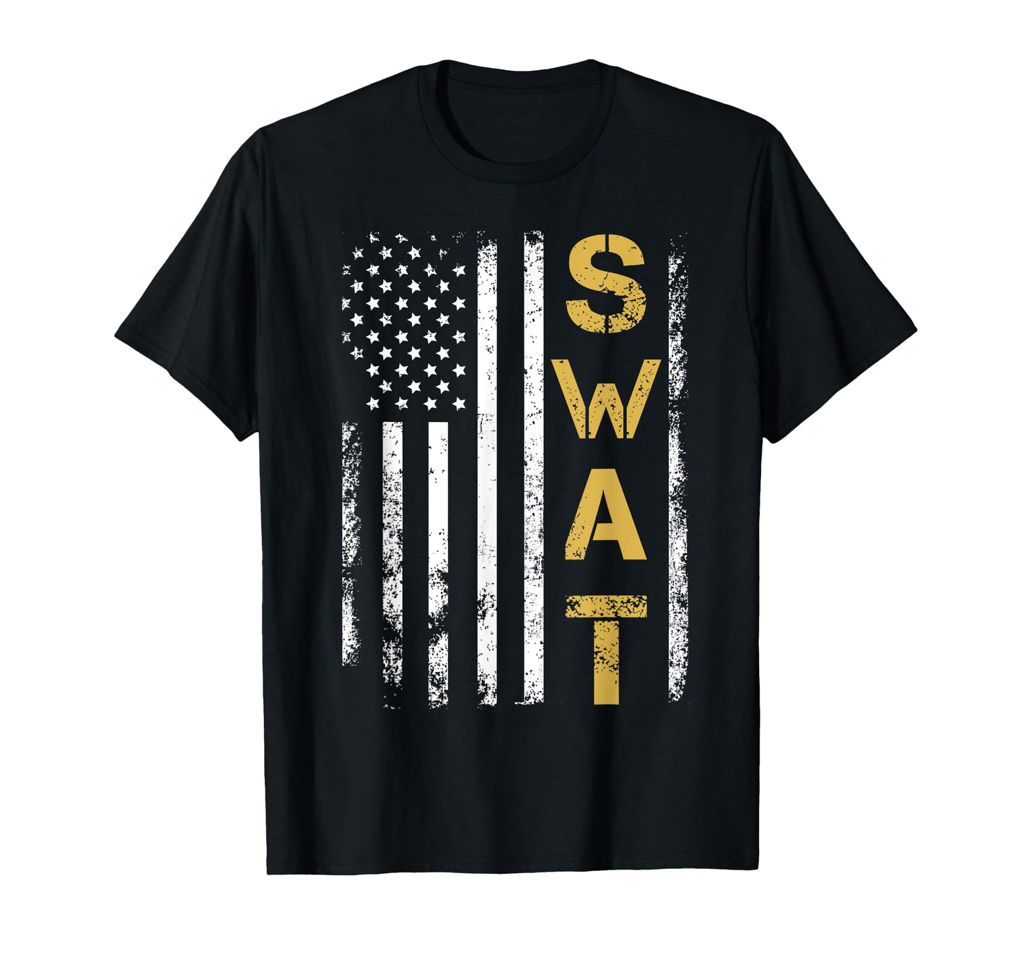 Retired SWAT American Flag Police Officer Thin Blue Line Women Men T-Shirt