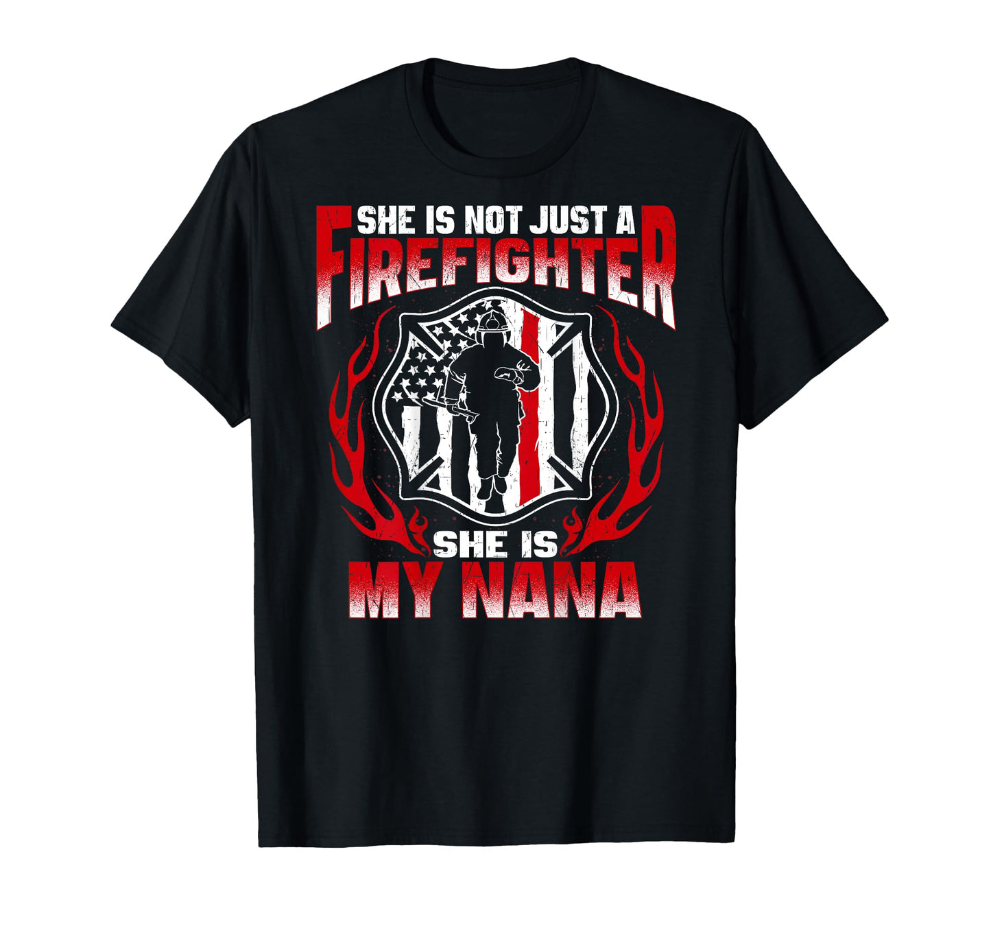 My Nana Is A Firefighter Hero Fire Granddaughter Grandson T-Shirt