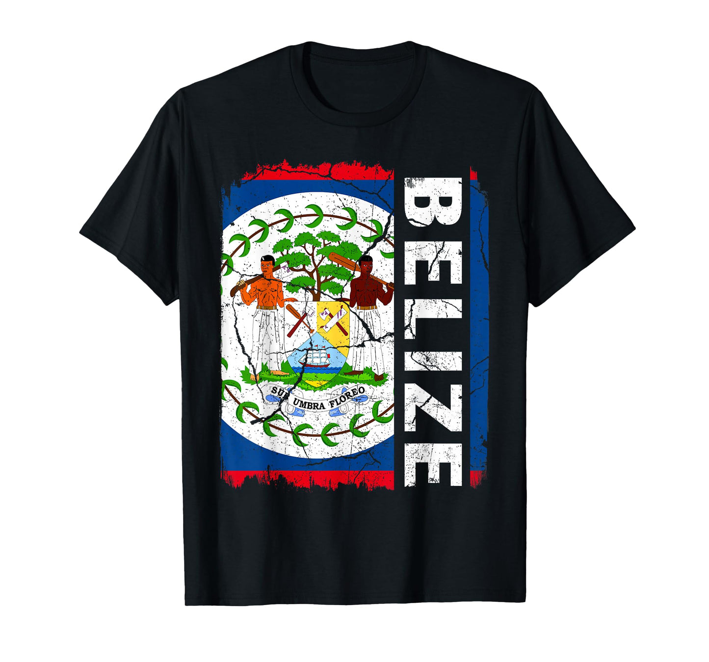 Vintage Belizean Flag Belize Pride Roots Heritage T-Shirt