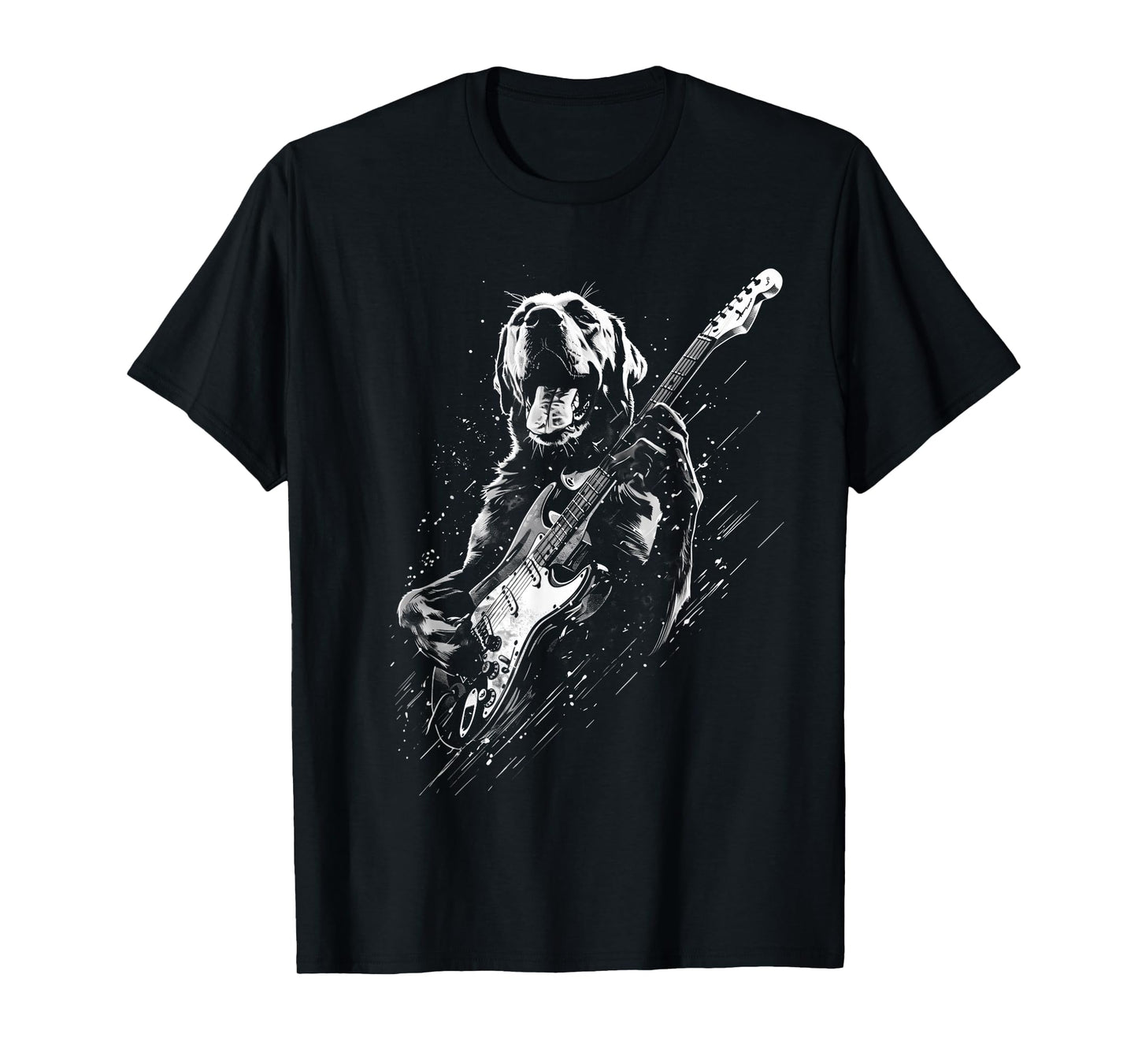 Labrador Retriever Dog Playing Electric Guitar Rock Dog Dad T-Shirt for Men Women Kids
