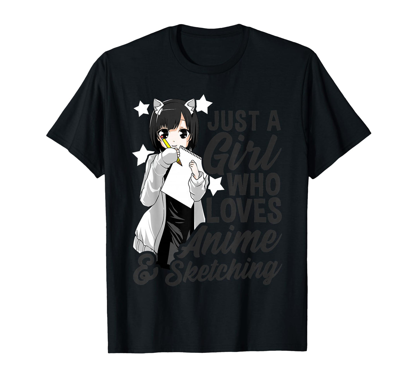 Just a Girl Who Loves Anime and Sketching Drawing T-Shirt