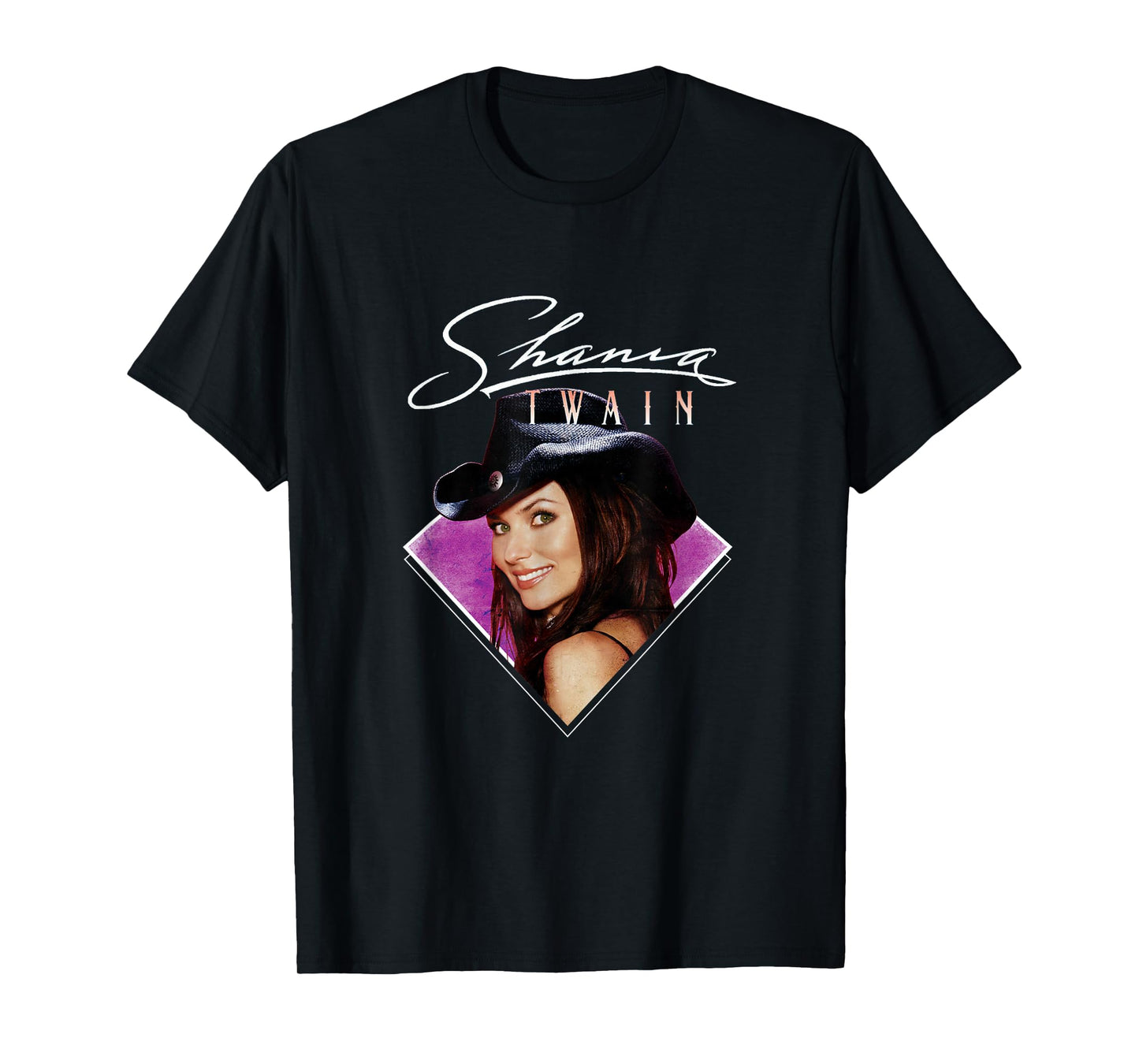 Official Shania Twain Purple Photo White Text T-Shirt