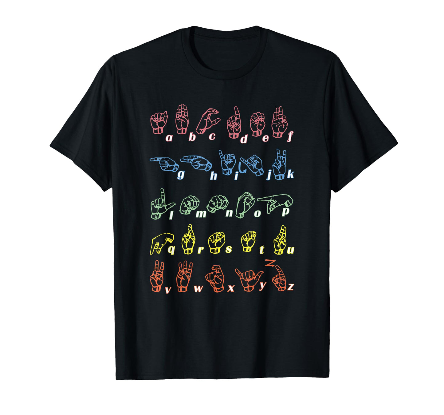 Sign Language T-Shirt ASL Teacher Hand Alphabet Learning Tee T-Shirt