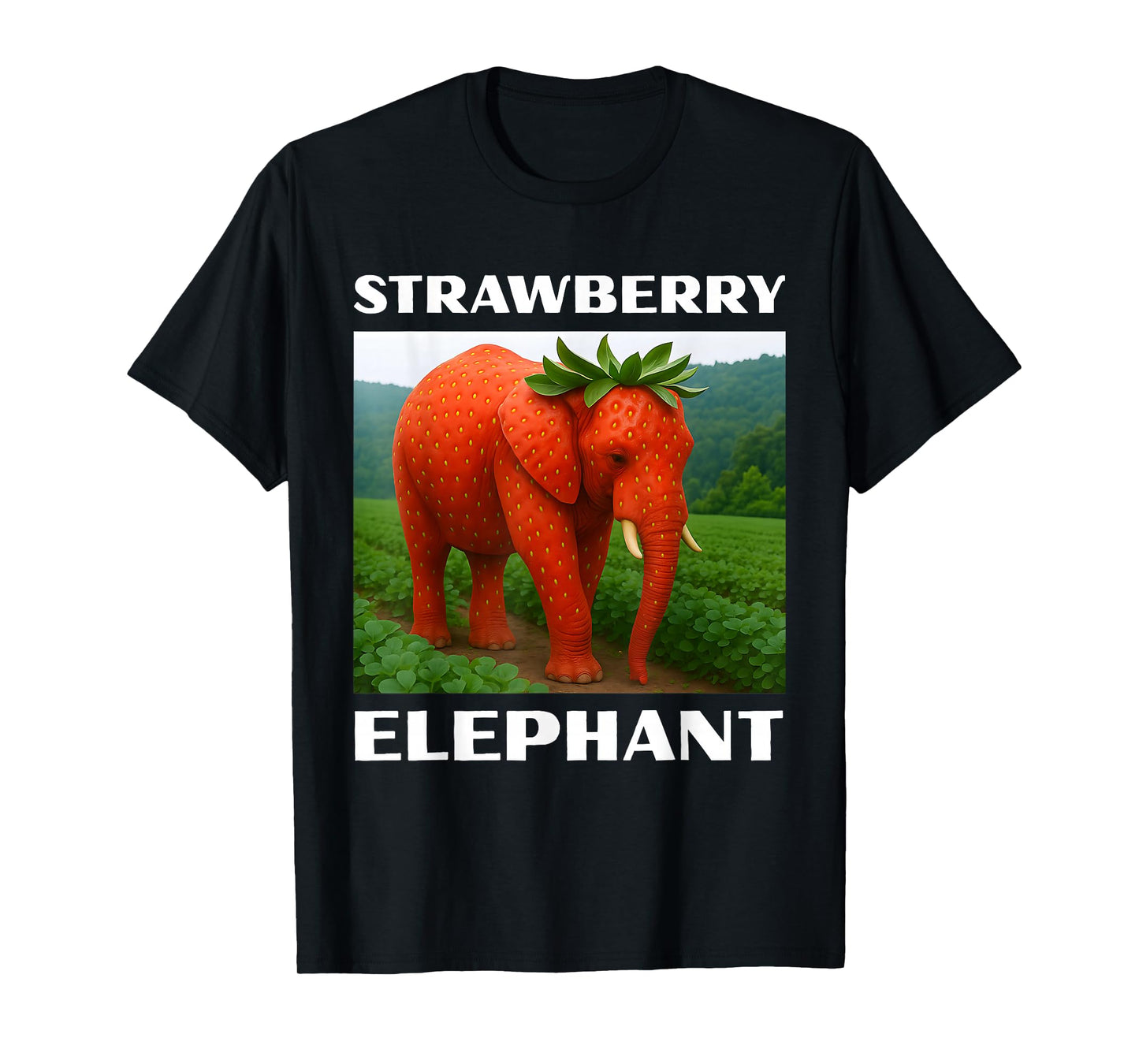 Funny Italian Brainrot Strawberry Elephant Meme for Kids T-Shirt