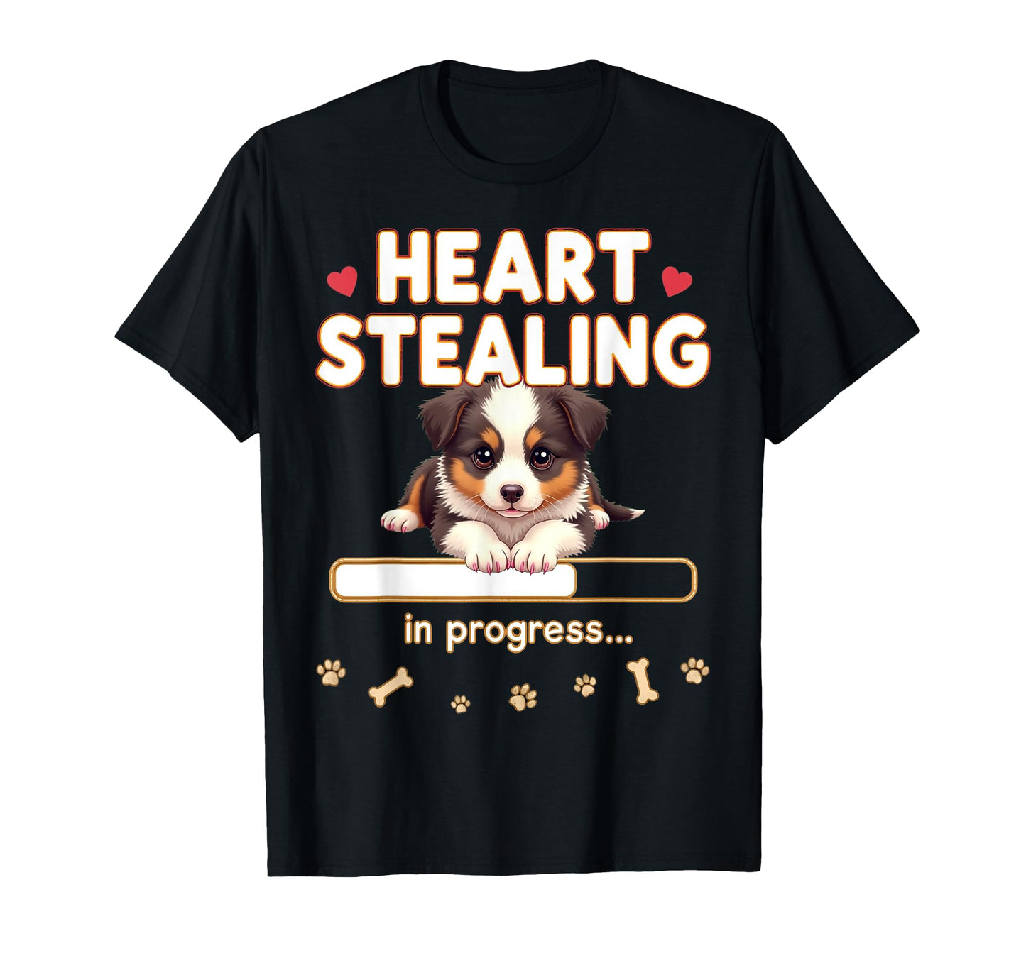 Heart Australian Shepherd Dog Funny Gift Aussie Puppy T-Shirt