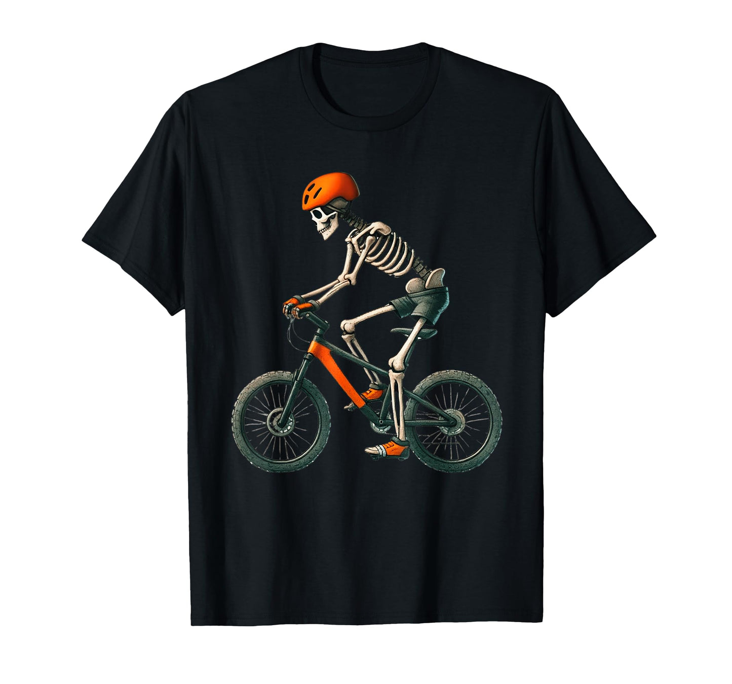Skeleton Mountain Biking MTB Halloween Costume Men Boys T-Shirt