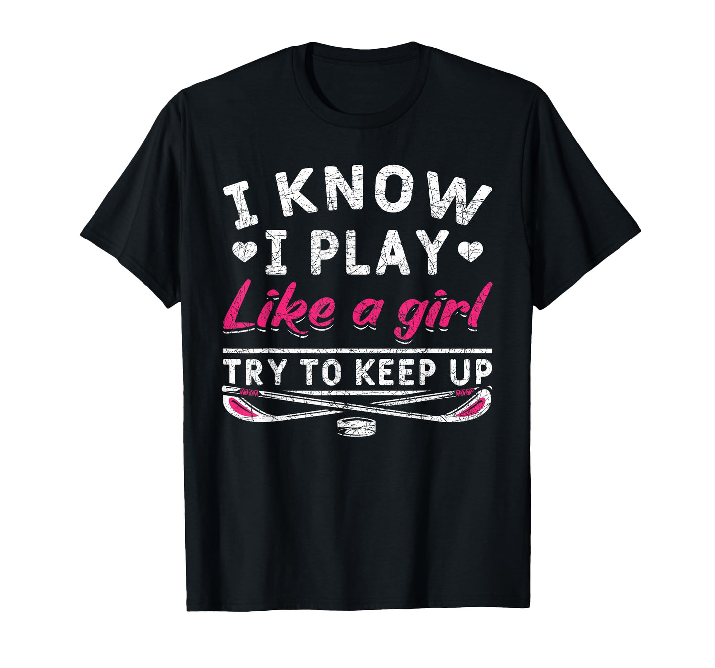 Hockey Player Women Girls Kids Gift Funny Ice Hockey T-Shirt