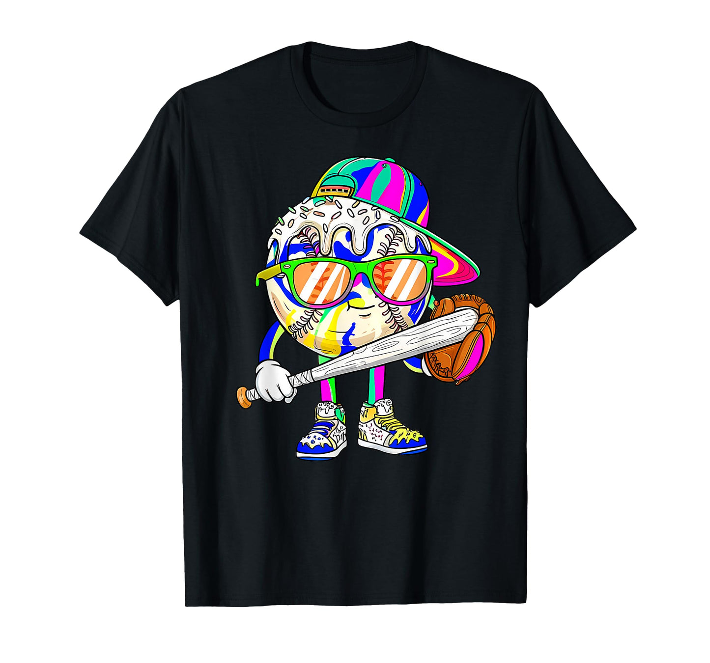 Funny Football Drip for Boys Kids Youth Dripping Ice Cream T-Shirt