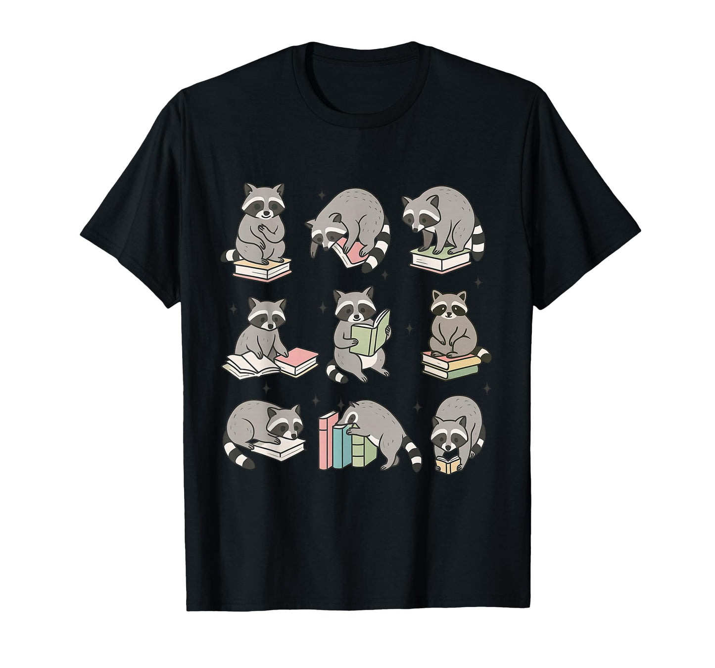 Raccoon Reading Books Matching Bookworm Readers Librarian T-Shirt