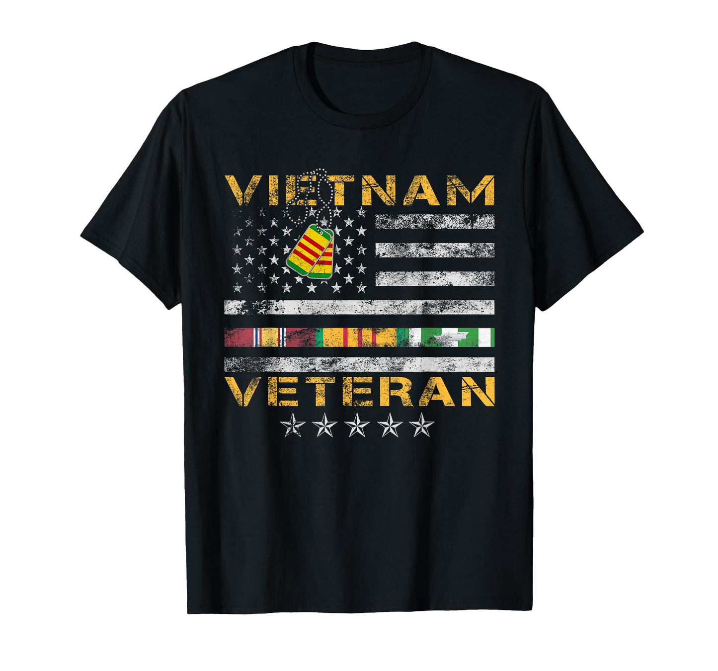 Proud Vietnam Veteran American Flag Shirt Vietnam War Vet T-Shirt