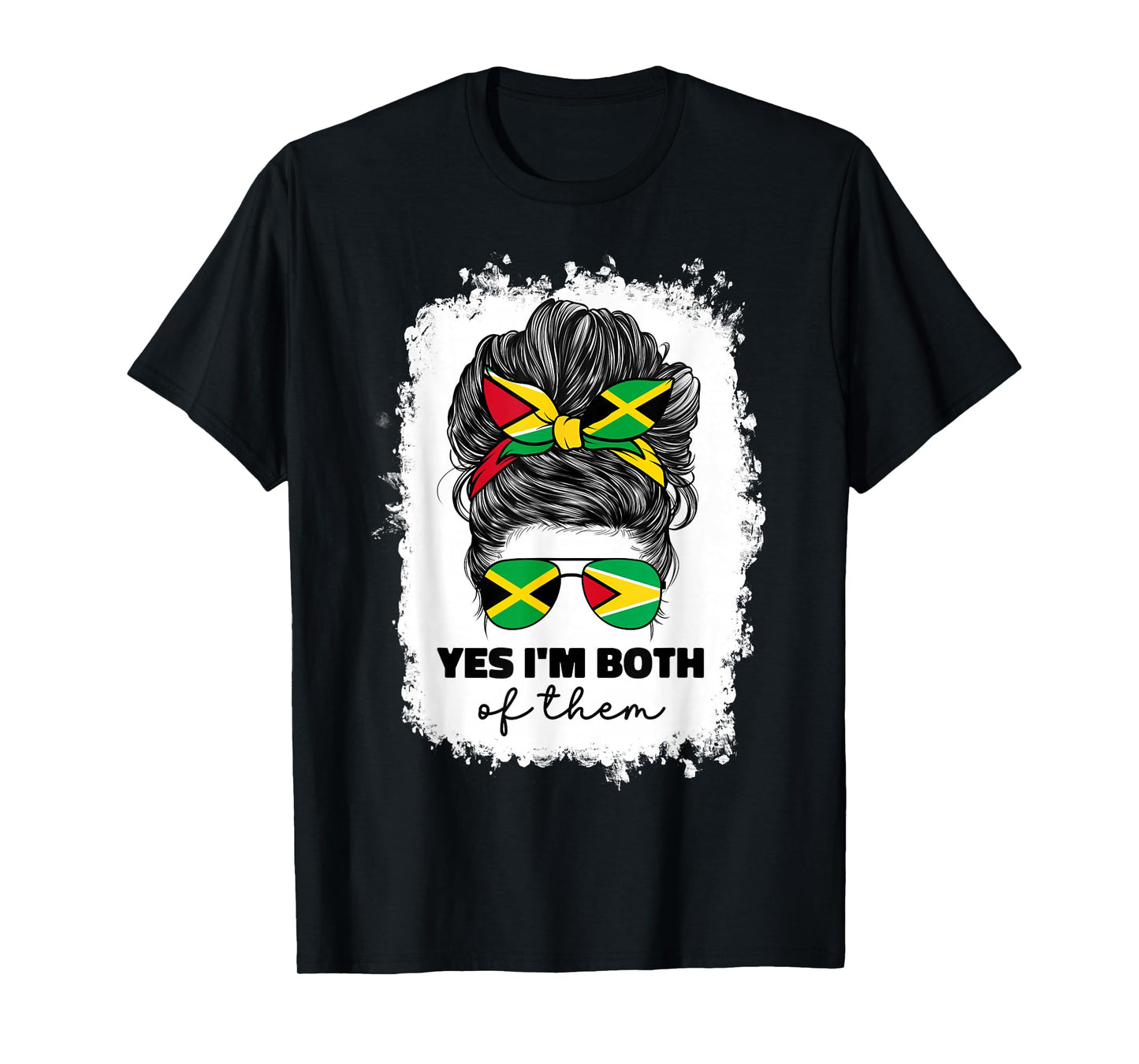 Half Jamaican And Guyanese Jamaica Flag Guyana Girl Women T-Shirt