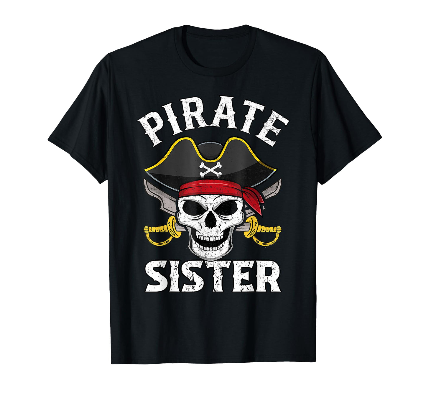 Retro Pirate Sister Birthday Party Family Crew Outfit T-Shirt
