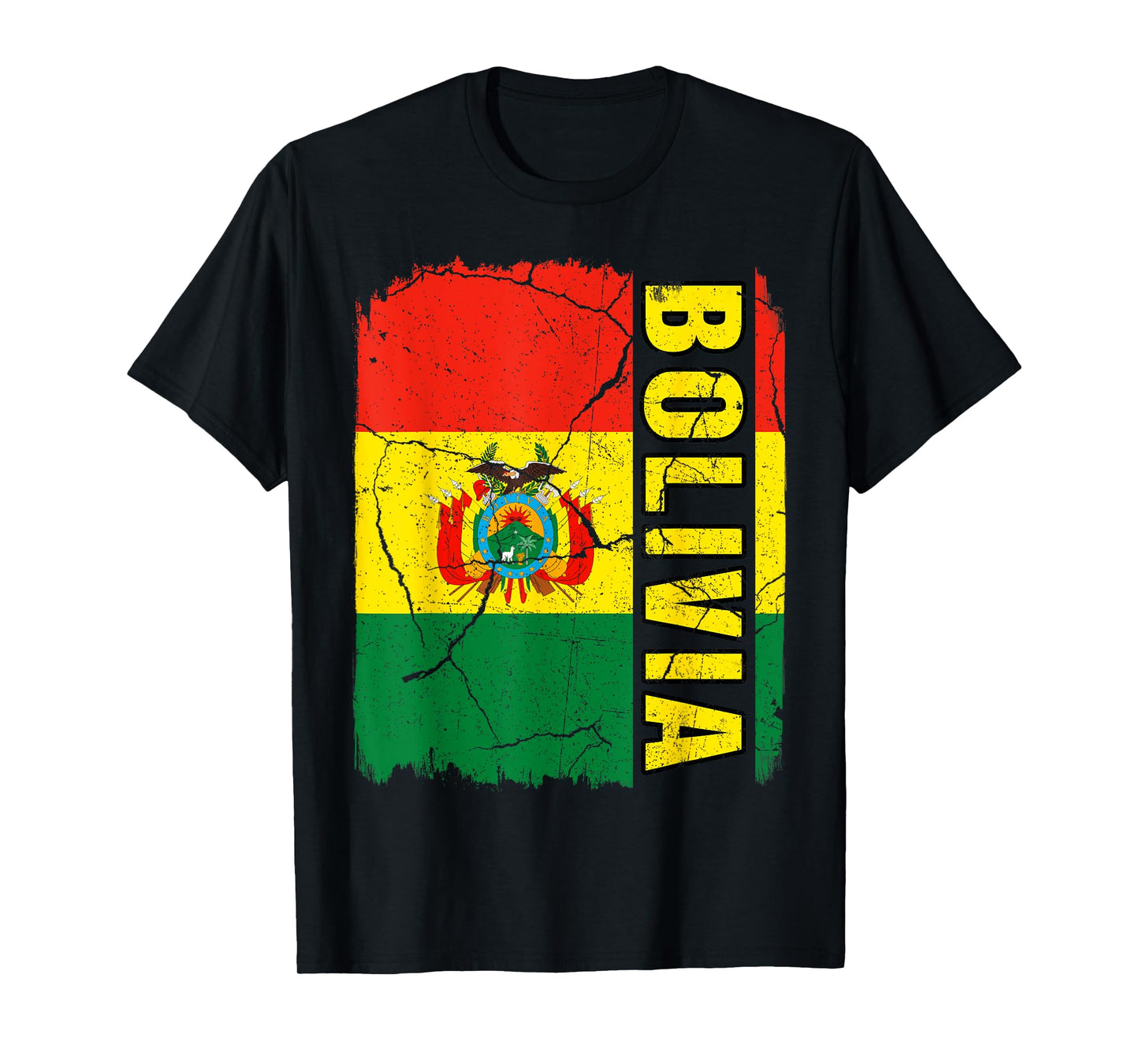 Vintage Bolivian Flag Bolivia Pride Roots Heritage Gift T-Shirt