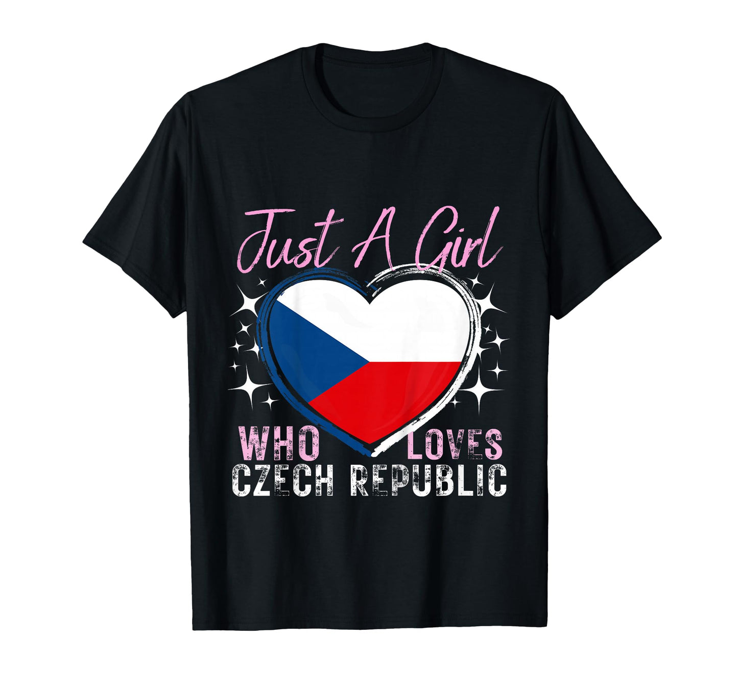 Kids Just A Girl Who Loves Czech Republic Heart Flag for Girls T-Shirt