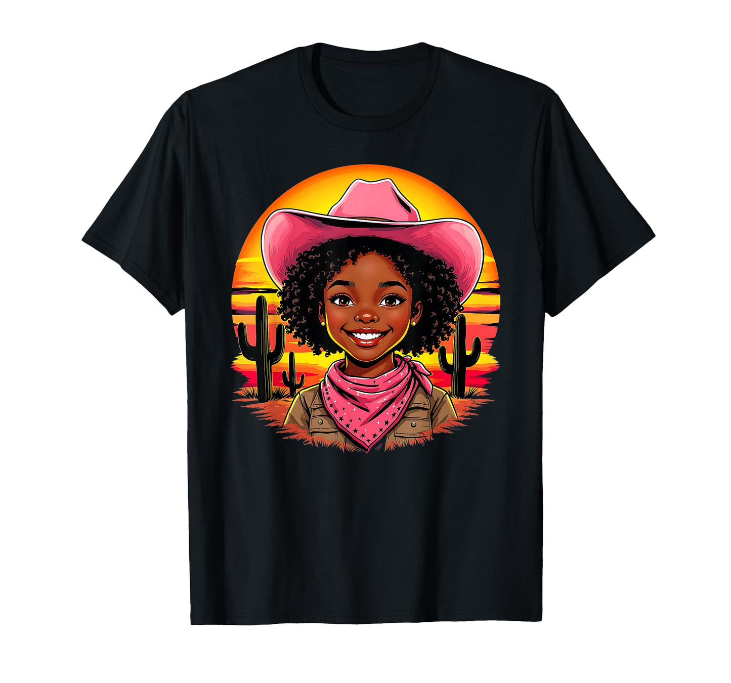 African American Black Cowgirl Girls Western Rodeo Melanin T-Shirt