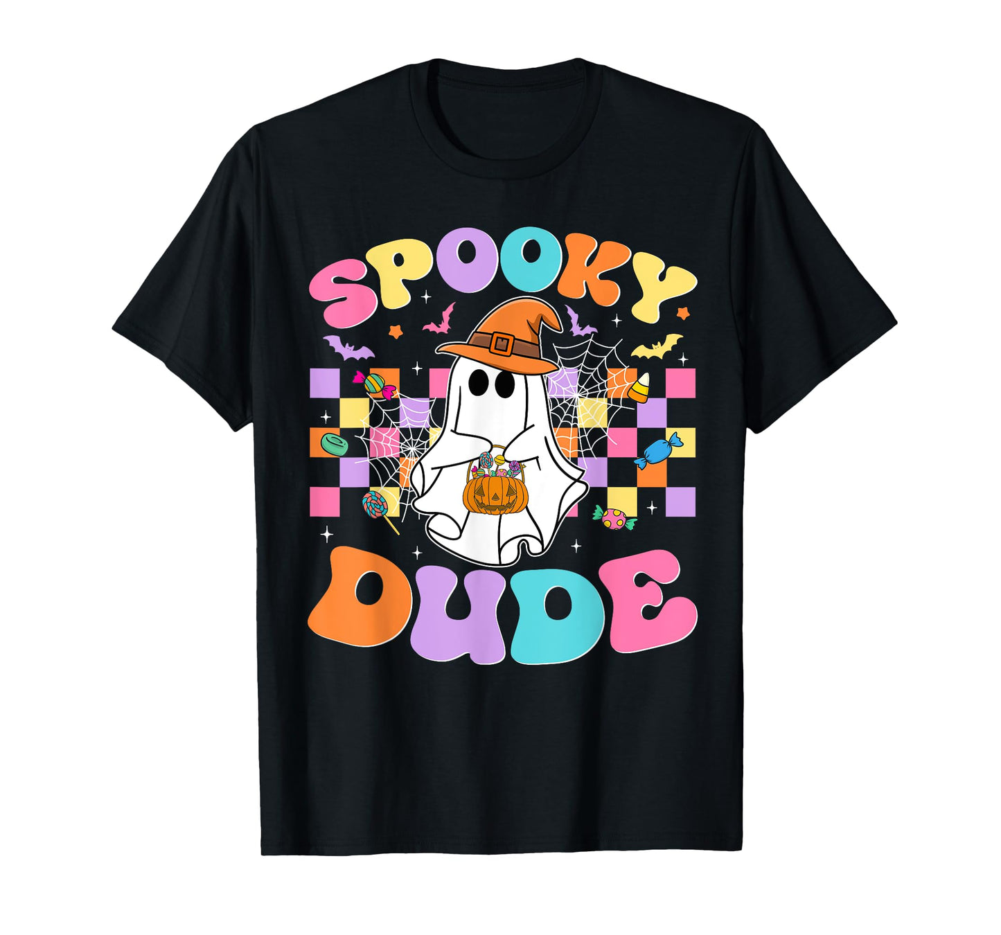 Spooky Dude Ghost Funny Spooky Season Halloween Mens Boys T-Shirt