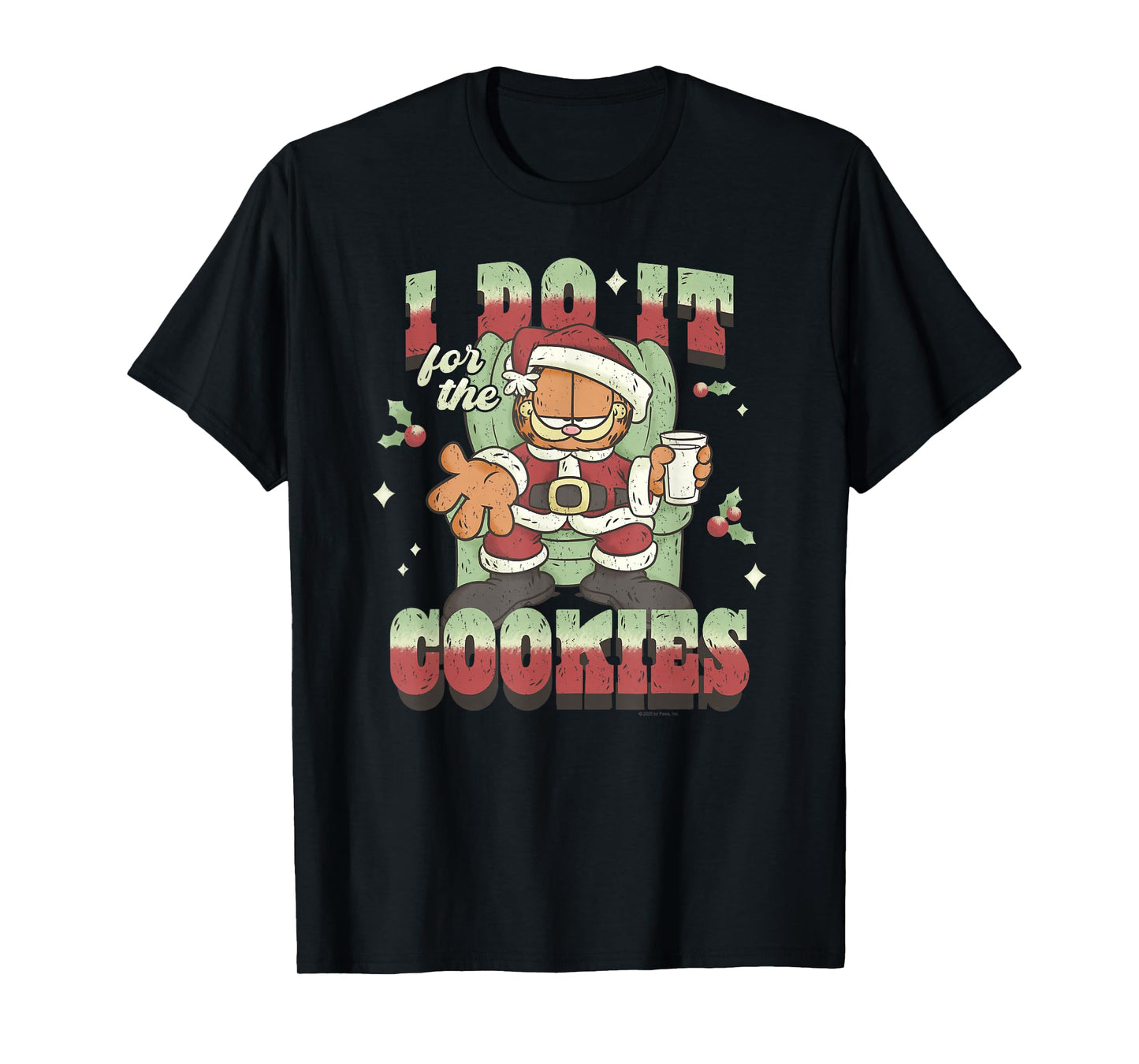 Garfield Christmas I Do It for The Cookies Holidays Portrait T-Shirt