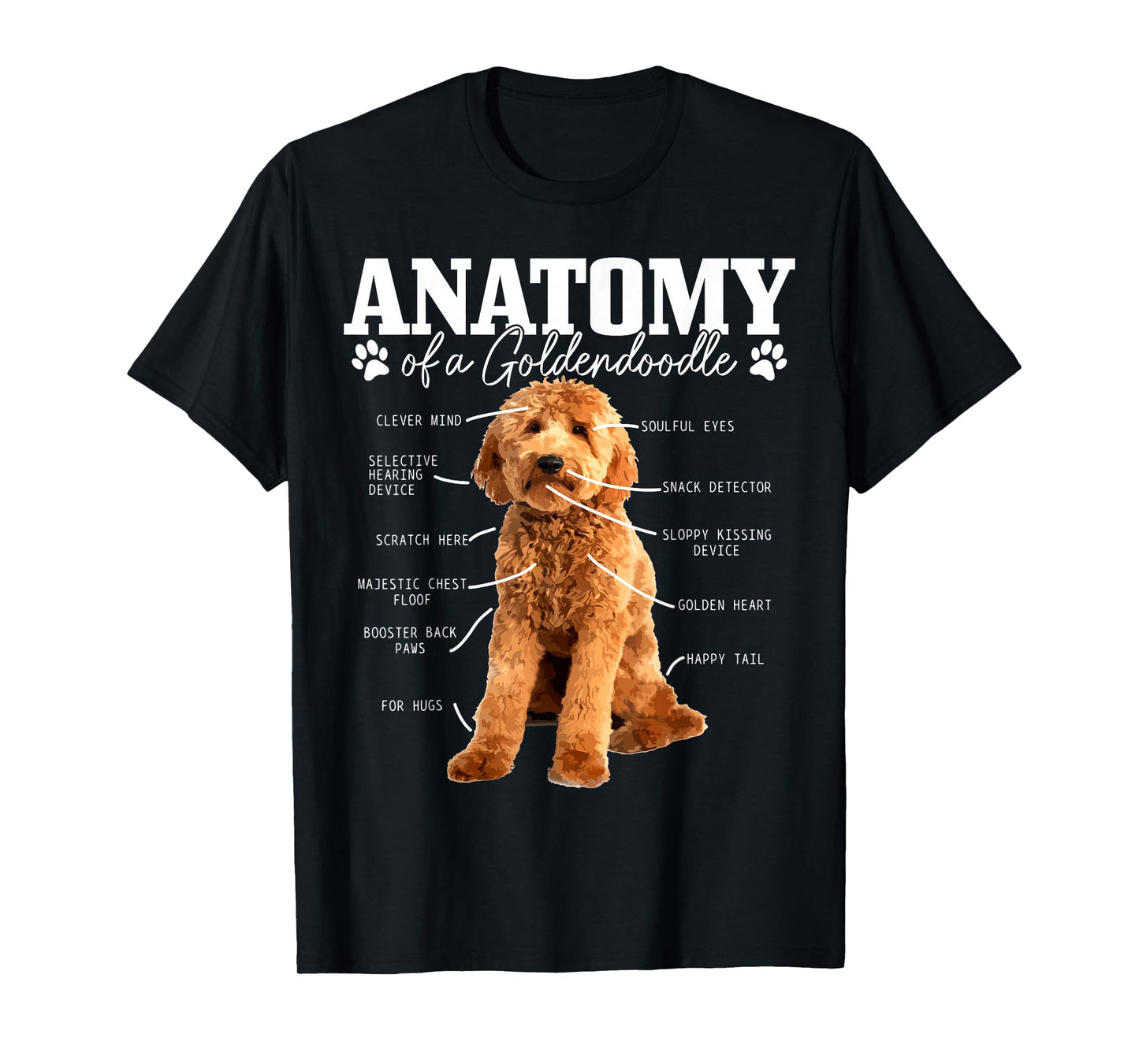 Anatomy of A Goldendoodle Funny Cute Dog Doodle Mom Dad T-Shirt