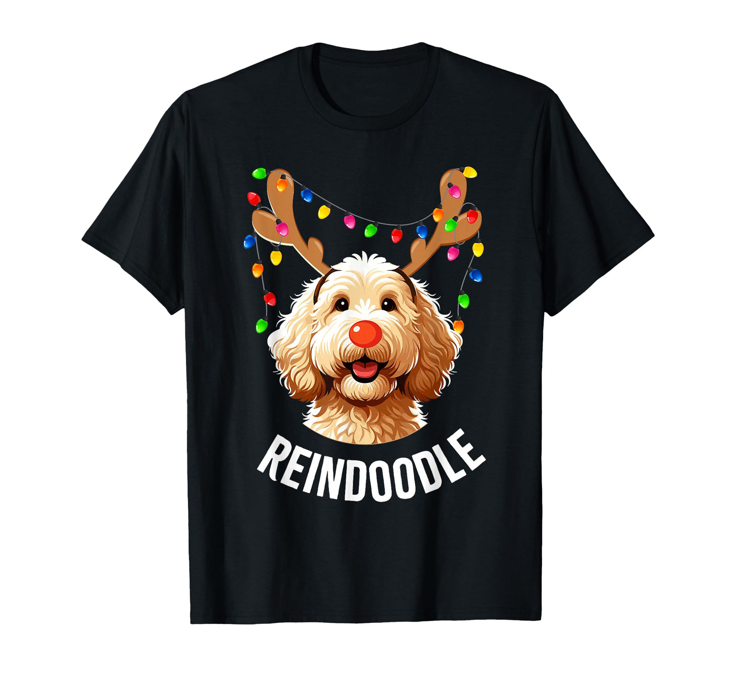 Christmas Goldendoodle Reindeer Doodle Dog Reindoodle Dog T-Shirt